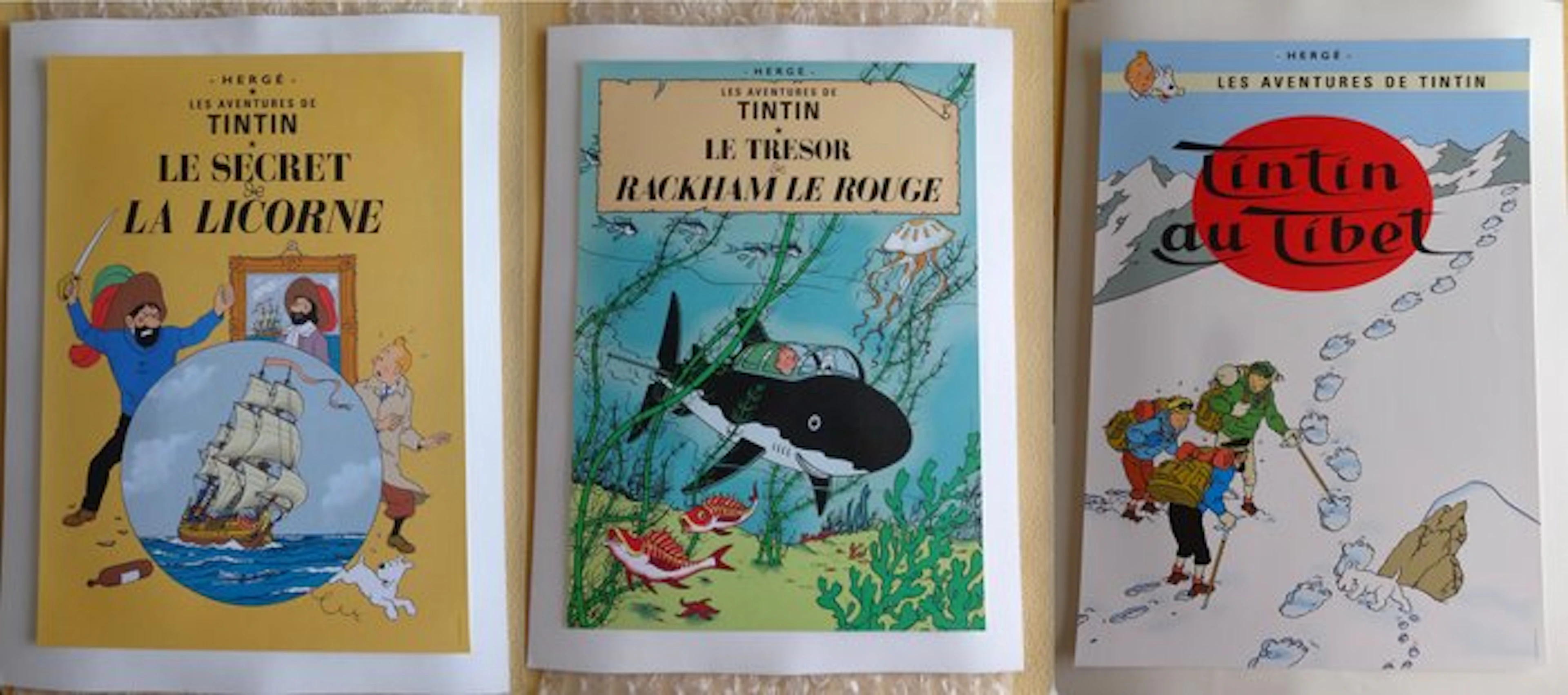 Tintin - Ensemble de 3 sérigraphies Hergé/Tintinimaginatio