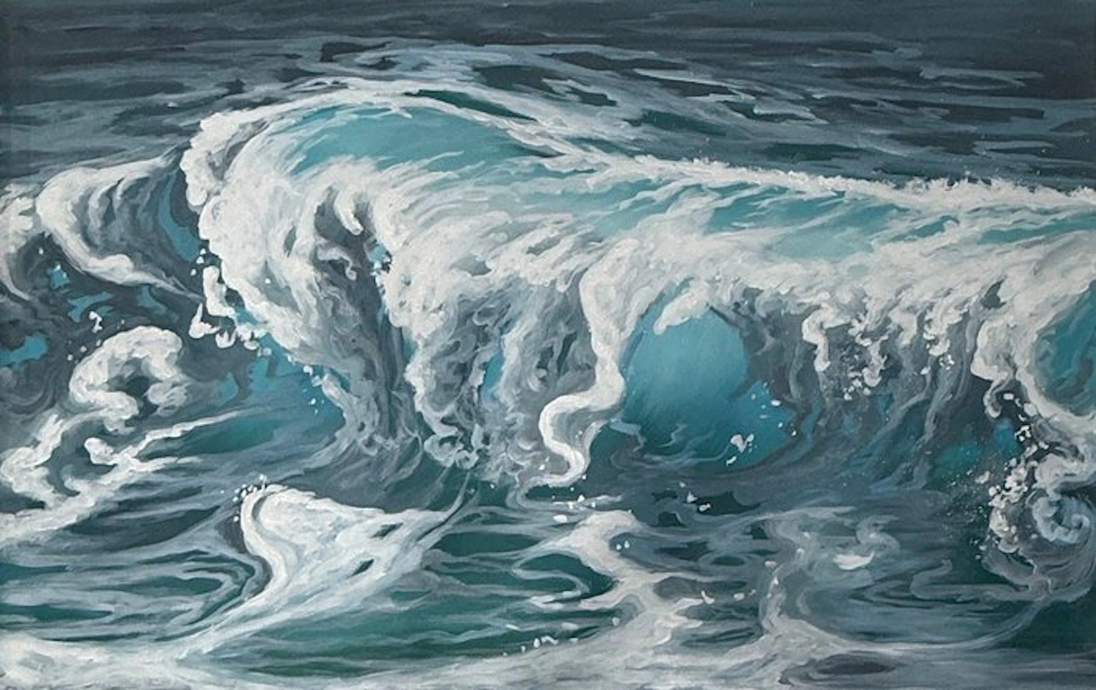 Hung Richard (1966) - La Vague écumeuse ↑80 →120 cm → No Reserve ✓