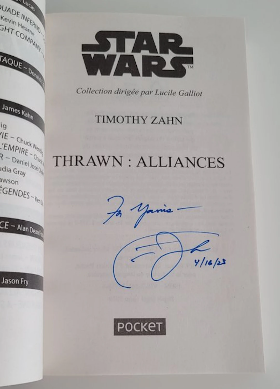 Star Wars Thrawn - Timothy Zahn - Amiral Thrawn - Autograph, Book