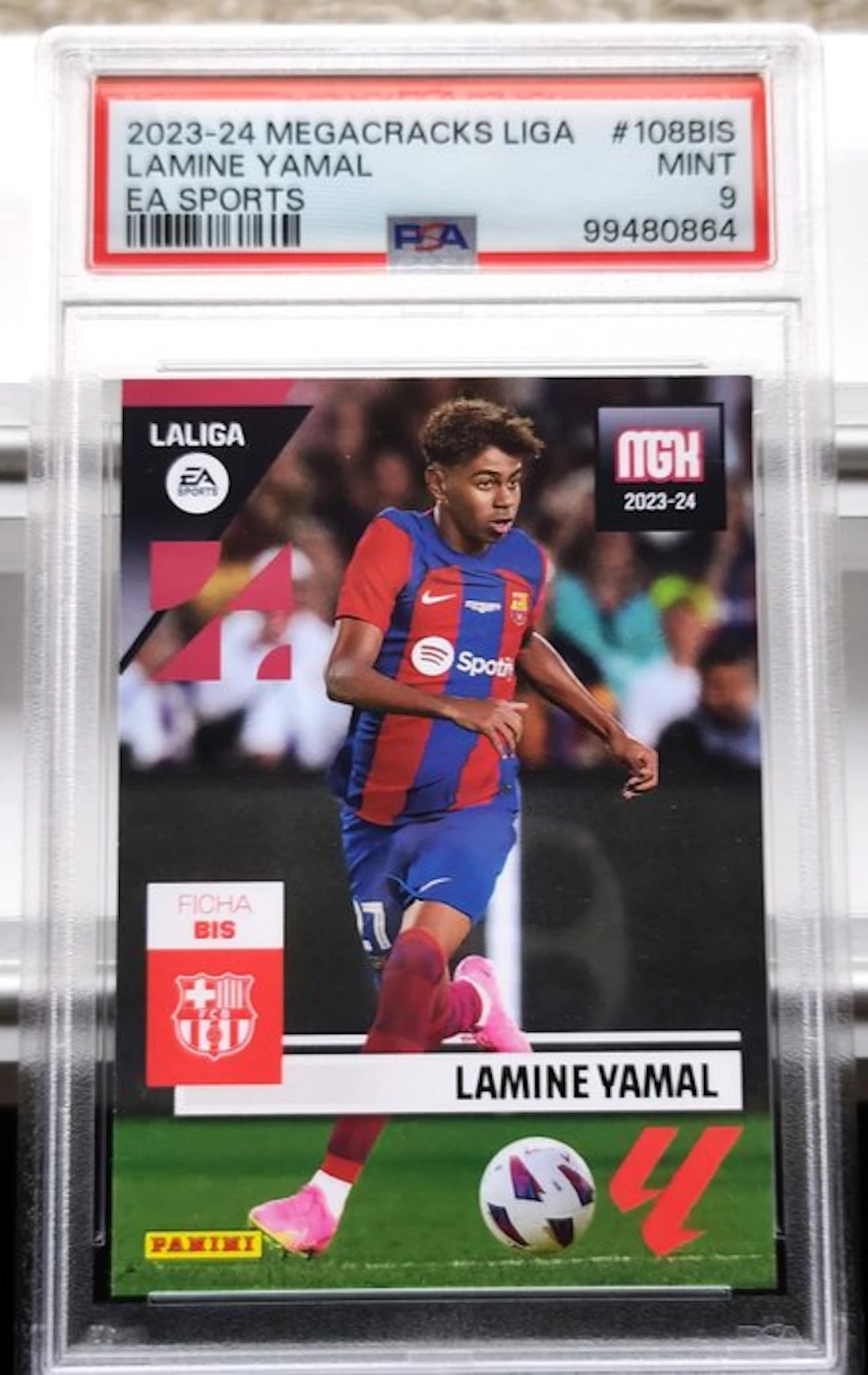 2023/24 Panini MEGACRACKS LIGA Lamine Yamal 108BIS Graded...