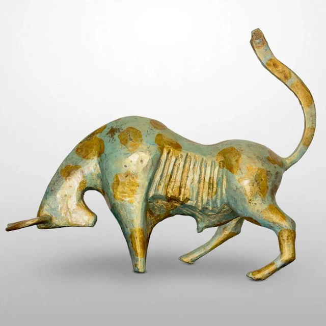 Abdoulaye Derme - Figure - Taureau de force - Patinated bronze