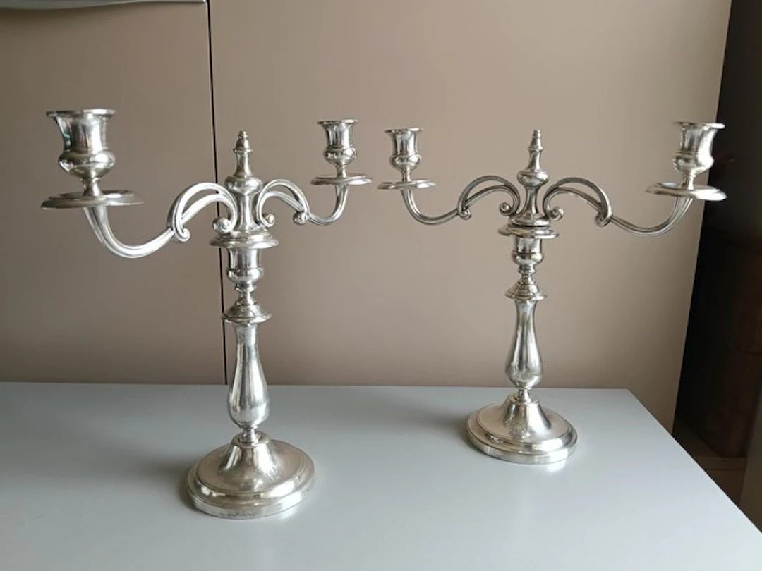 Christofle - Candlestick (2) - Silverplated - Beijing Grand Hotel