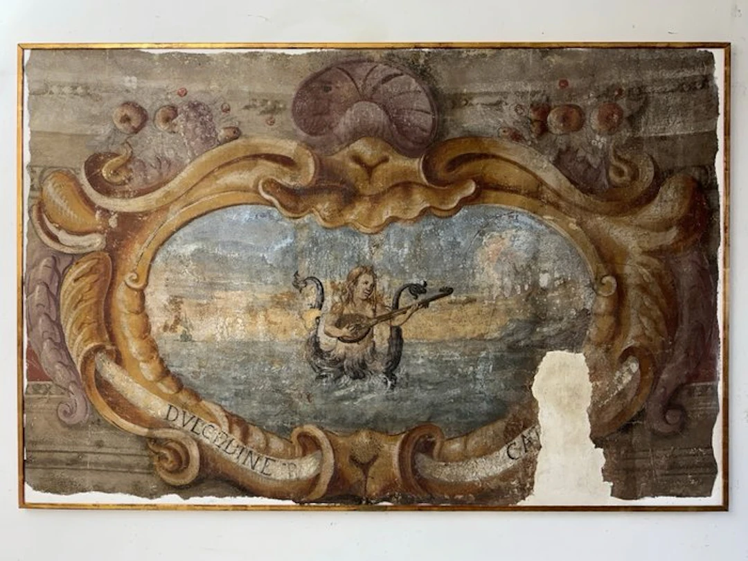 Italian school (XVII) - Dulcedine Capit – Großformatiges Barockfresko