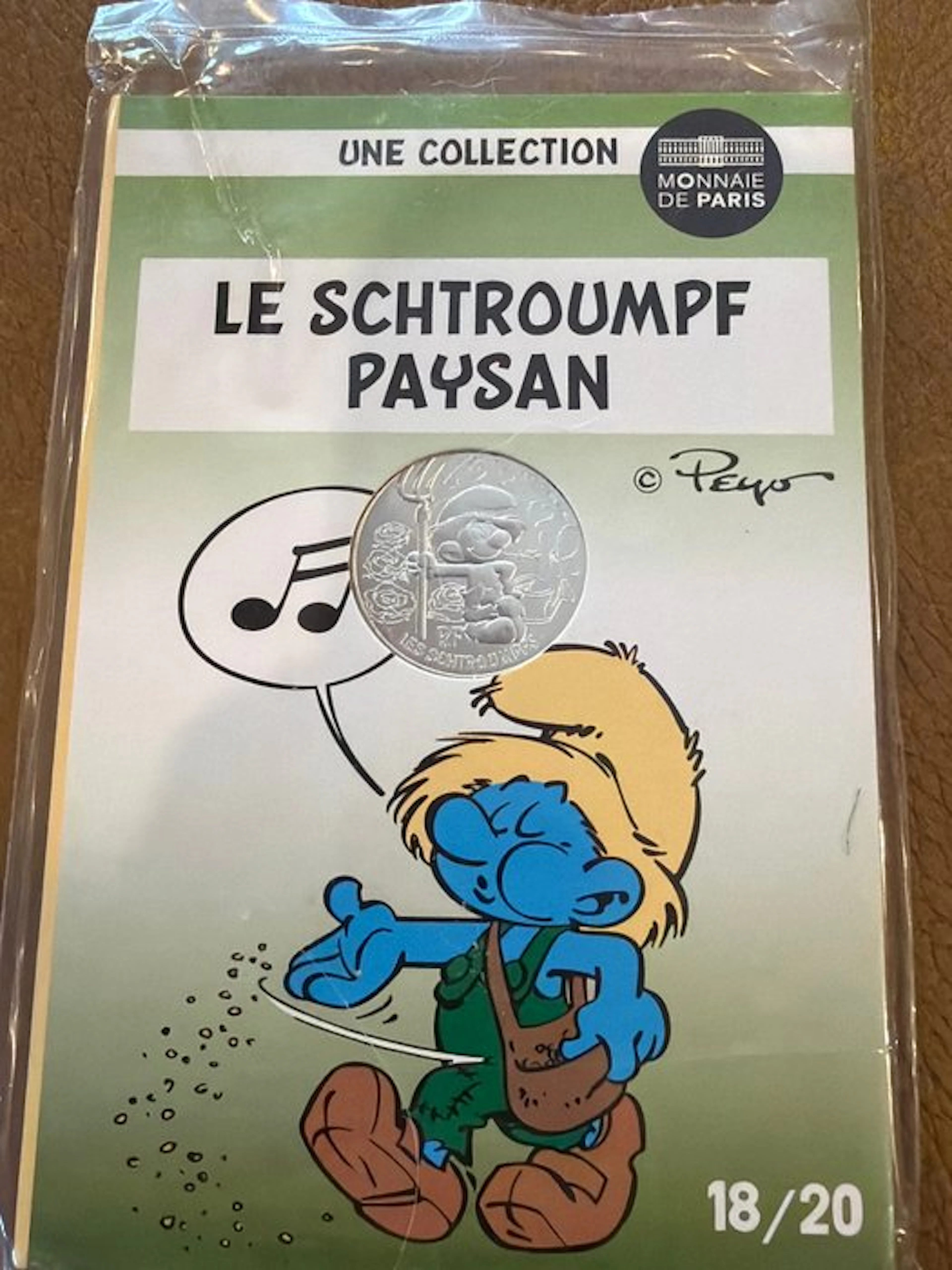 France. 10 Euro 2020 Die Schlümpfe - Paysan 17g (.333) Silber (No