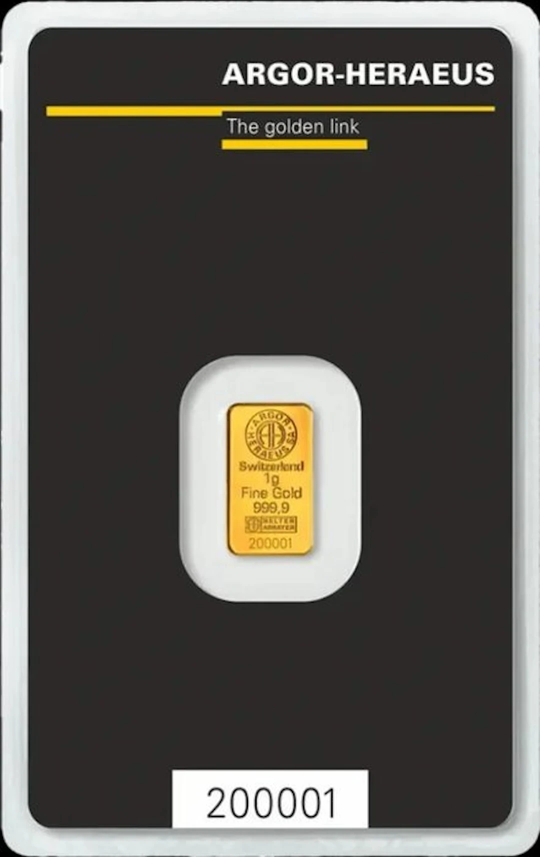 1 gram - Gold .999 - Argor-Heraeus