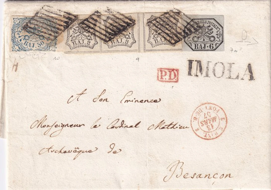 Italian Ancient States - Papal State 1857 - 1857 Letter...