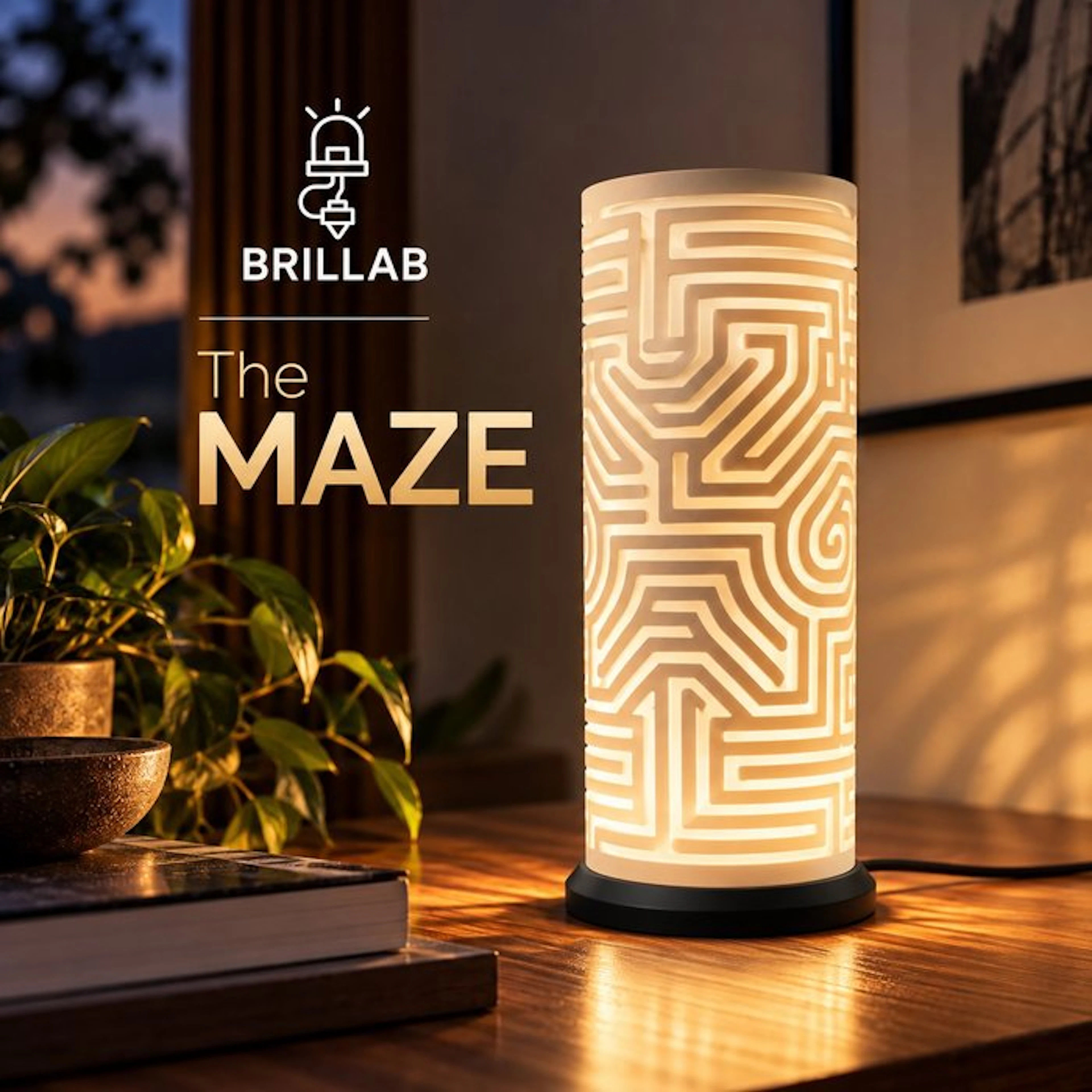 Designed by Brillab - Table lamp - The Maze - PLA