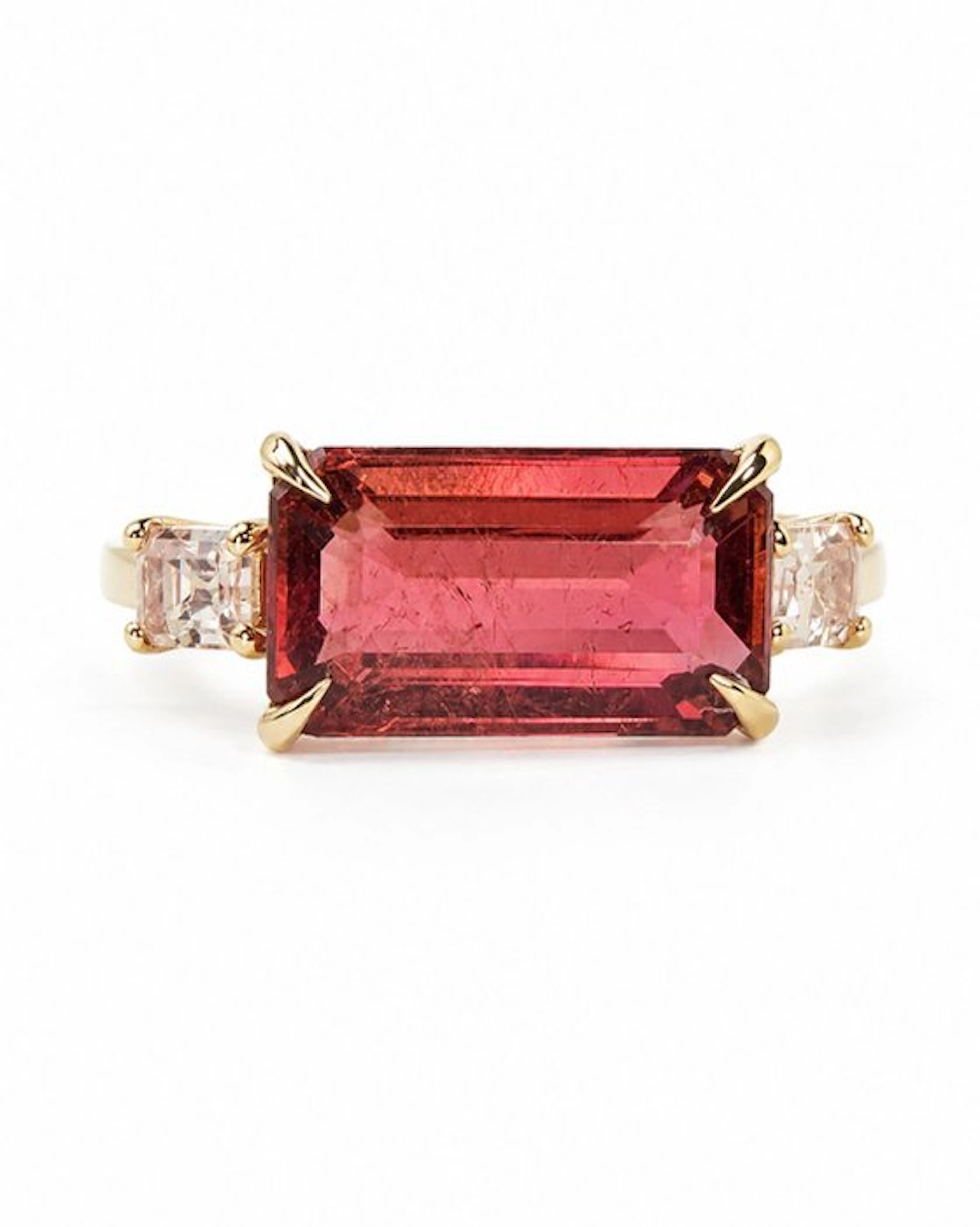 Ring - 14 kt. Yellow gold - 5.35ct. tw. Tourmaline - Sapphire
