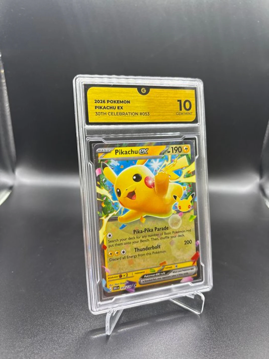 Pokémon - 1 Graded card - Pikachu 053 30TH Anniversary - GG 10