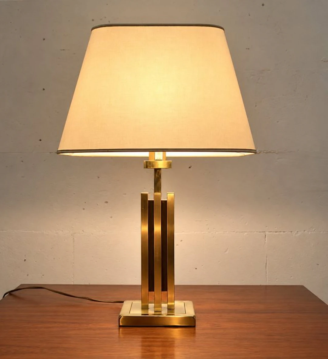 Herda - Willy Rizzo - Table lamp - XL Skycraper - Brass, Textile