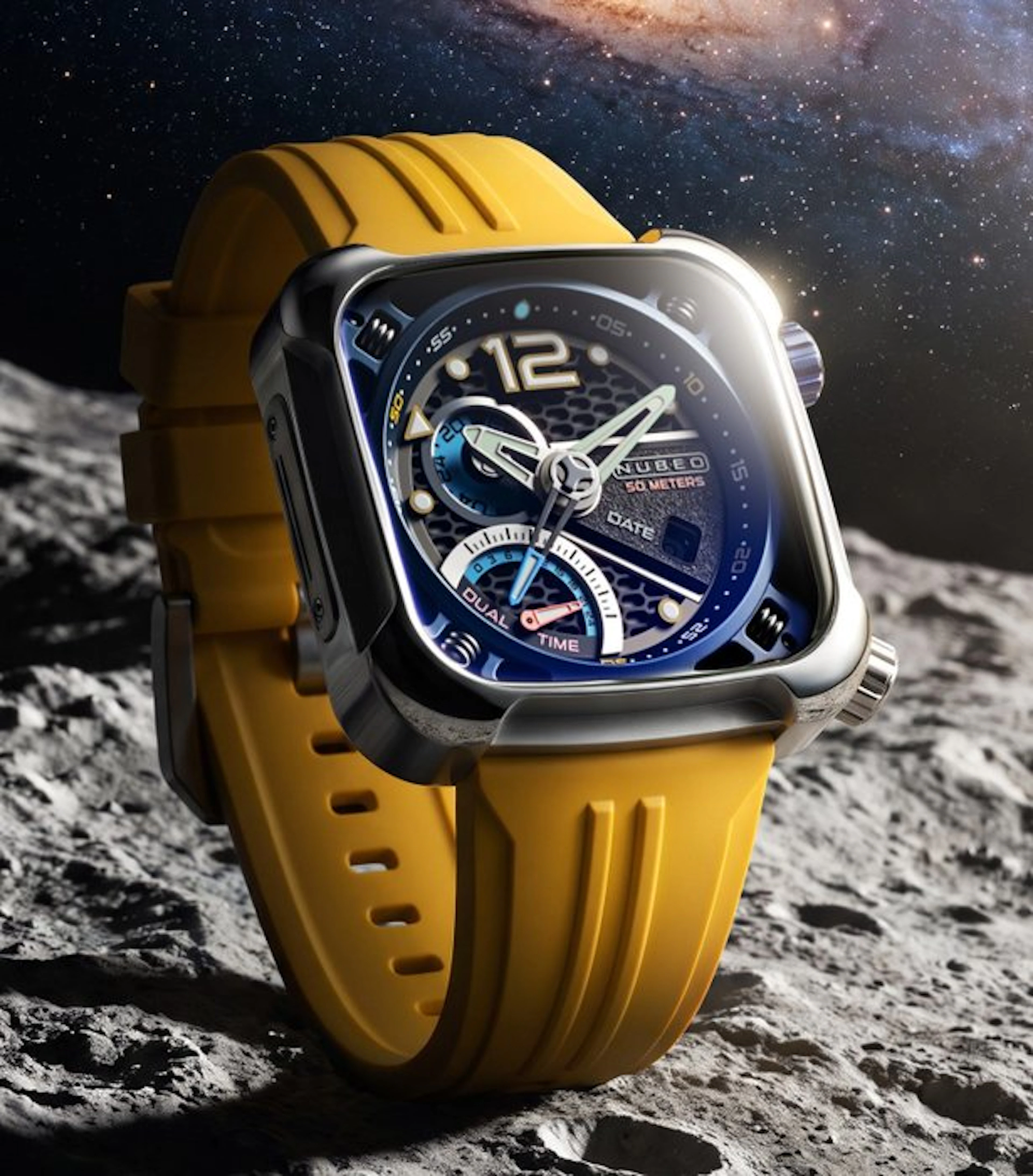 Nubeo - Dual Time - Retrograde - Ecliptic - Square - New - Men - 2026