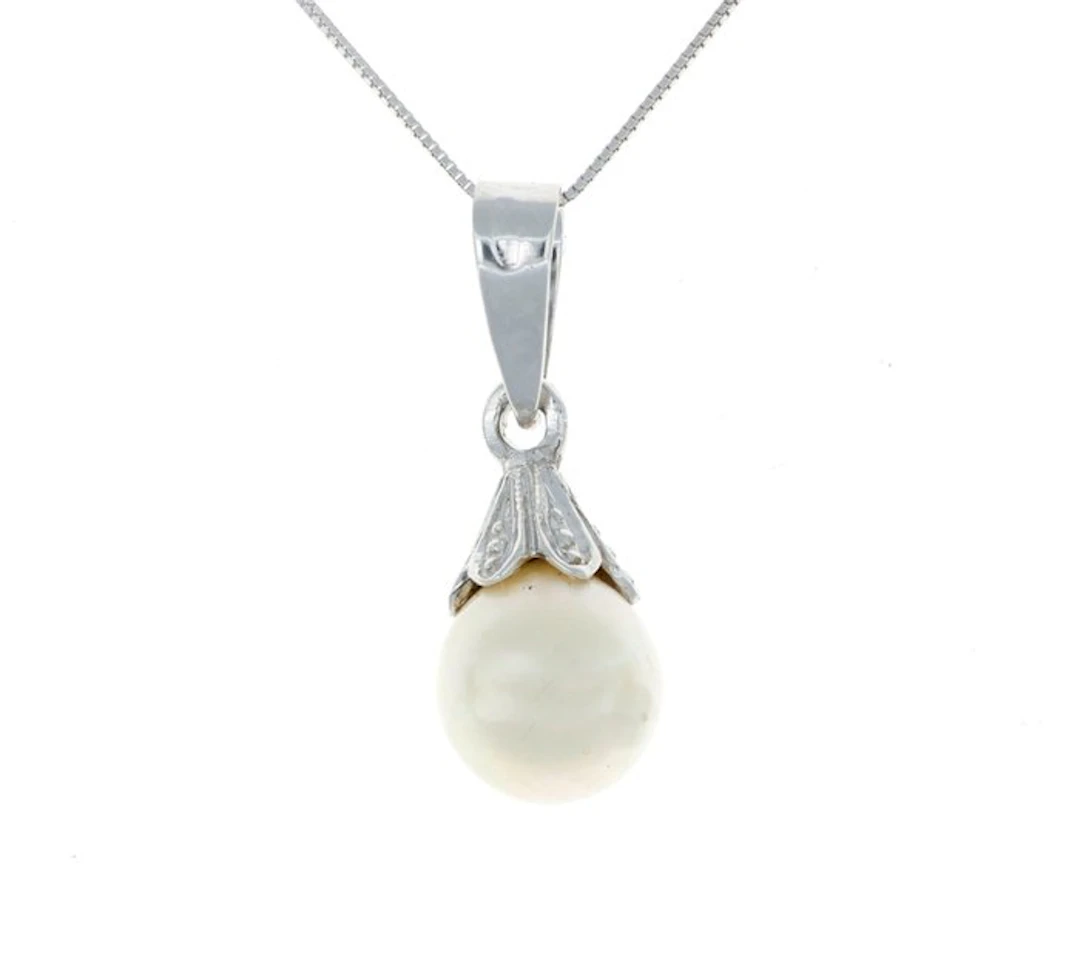 No reserve price - Necklace - 18 kt. White gold Pearl