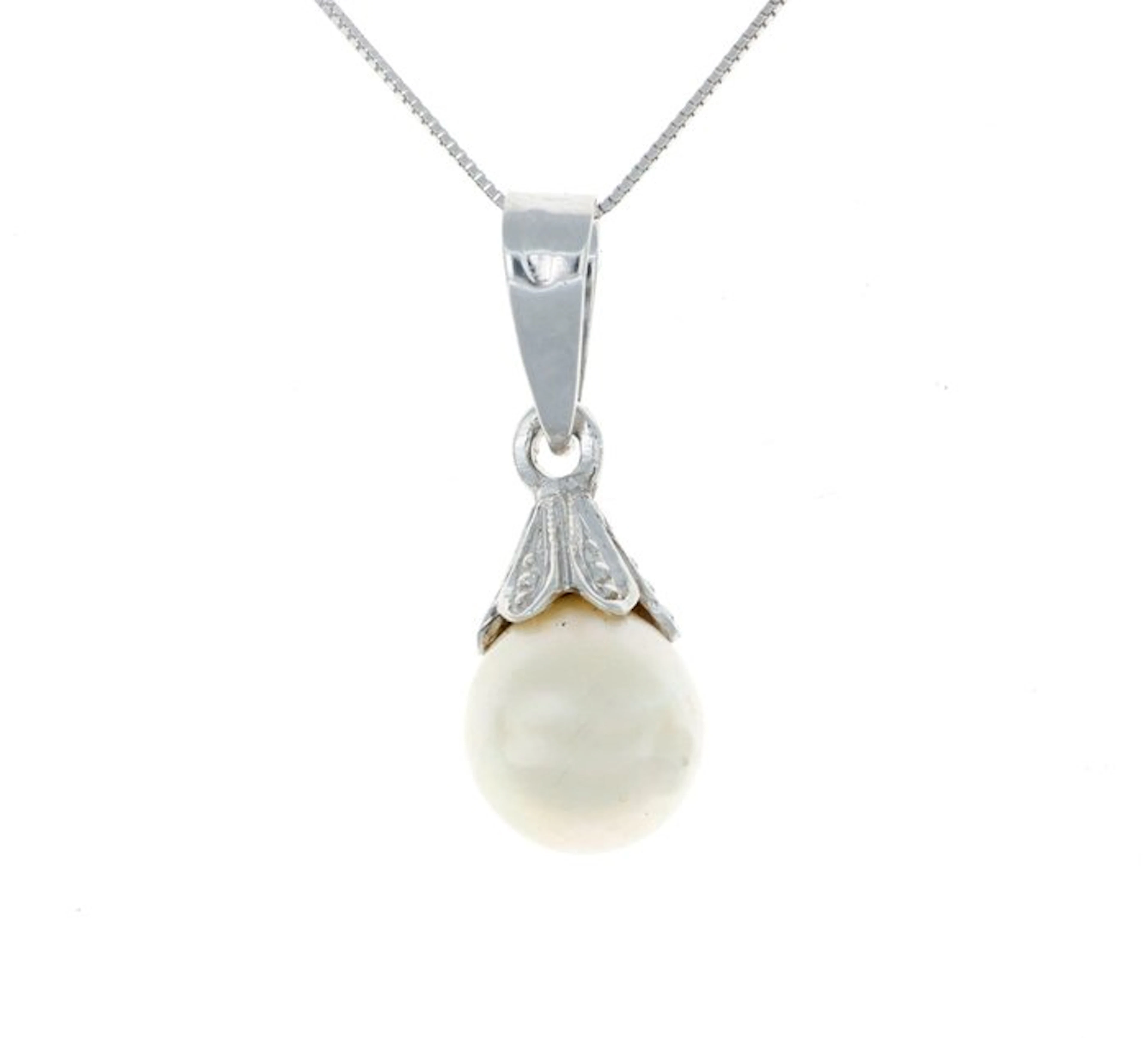 No reserve price - Necklace - 18 kt. White gold Pearl
