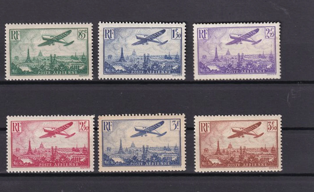 France 1936 - Hingeless, complete series - Yvert PA n°8/13