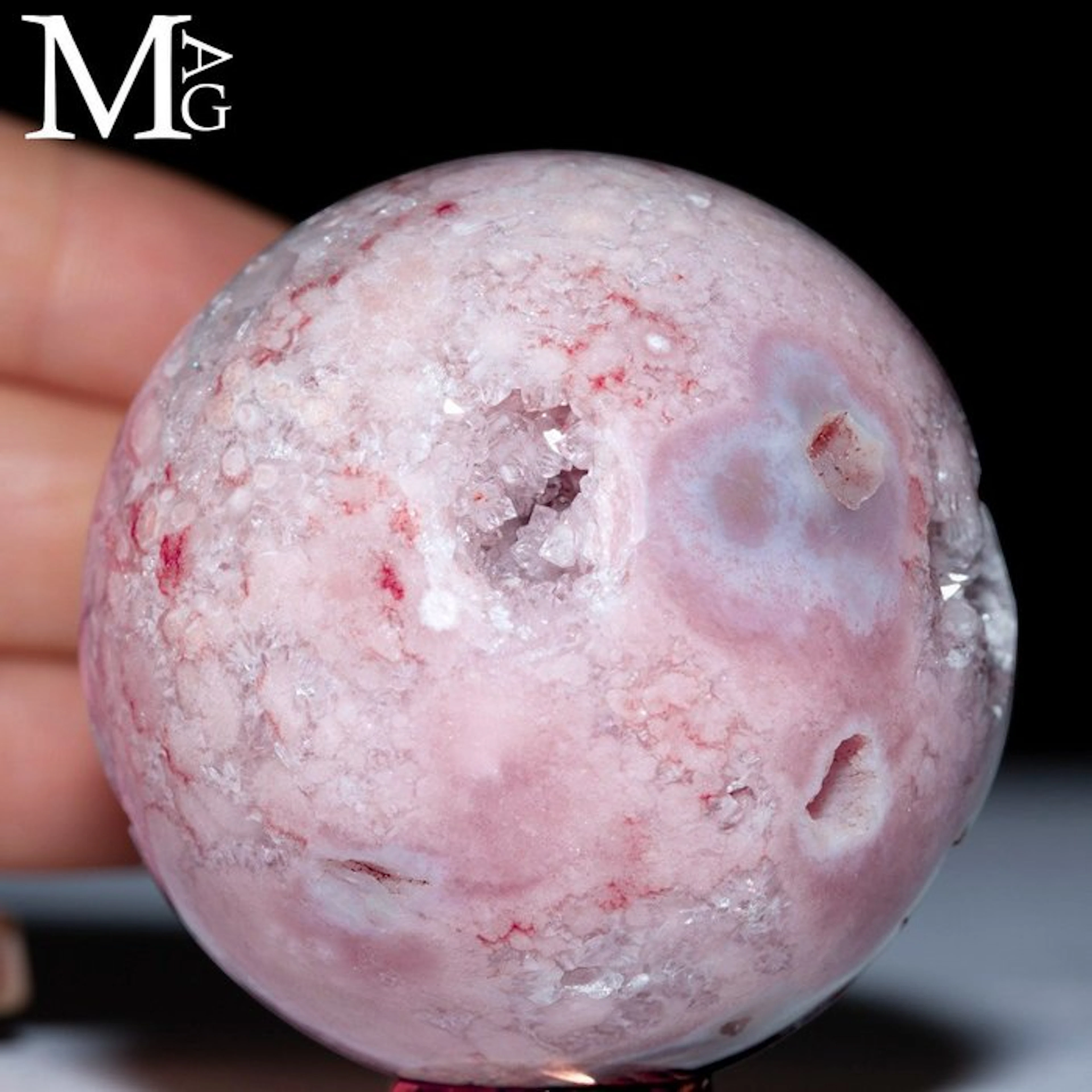A Pastel Pink Amethyst with Sparkling Crystalline Druzy...