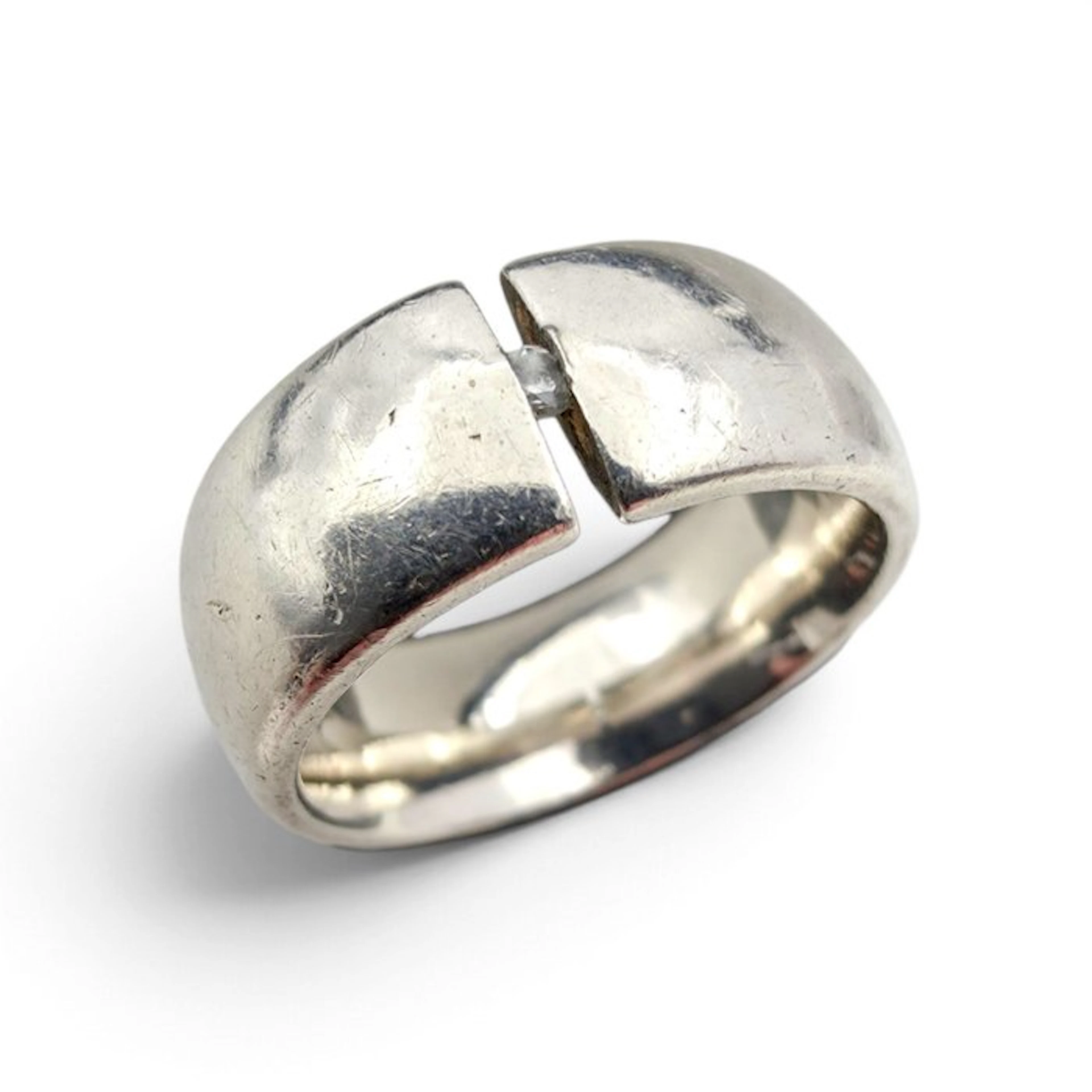 No reserve price - Ring Silver - Diamond