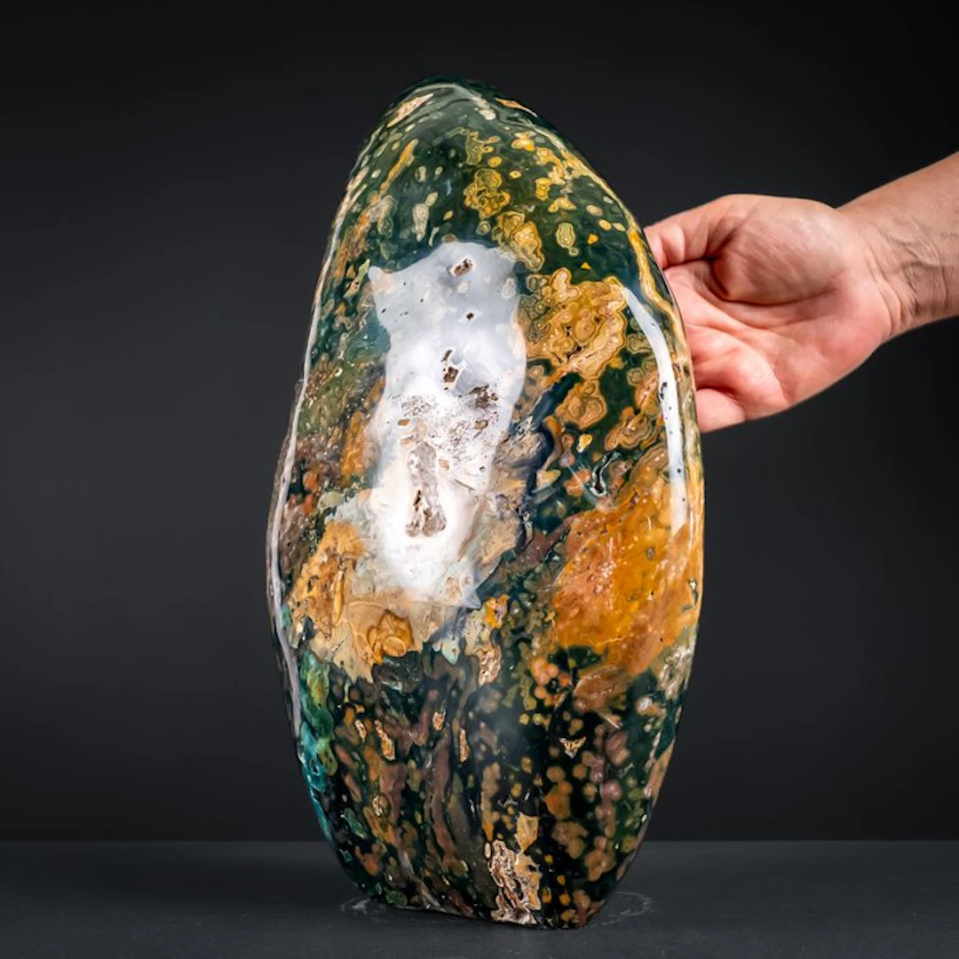 Natural, rare Ocean Jasper freeform – multilayered color...