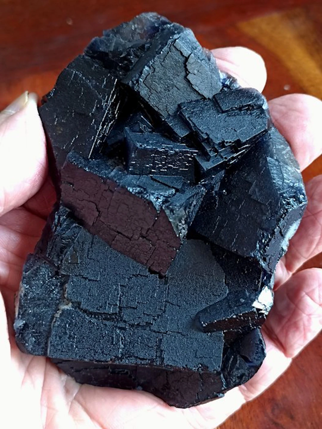 Tiered black fluorite