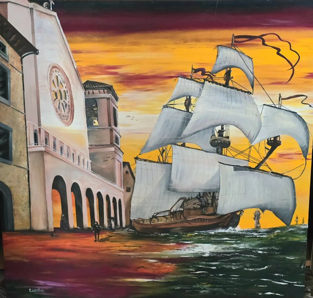 E. Lionetti - "Vele al Tramonto d'Ambra"