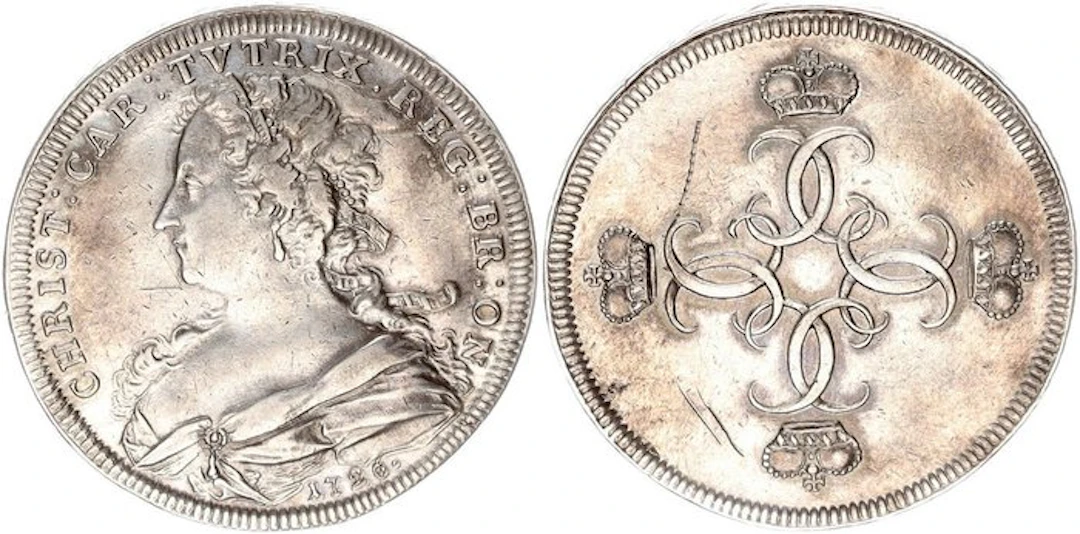 Germany, Ansbach, Margraviate. Christiane Charlotte. 1/2 Reichstaler 1726