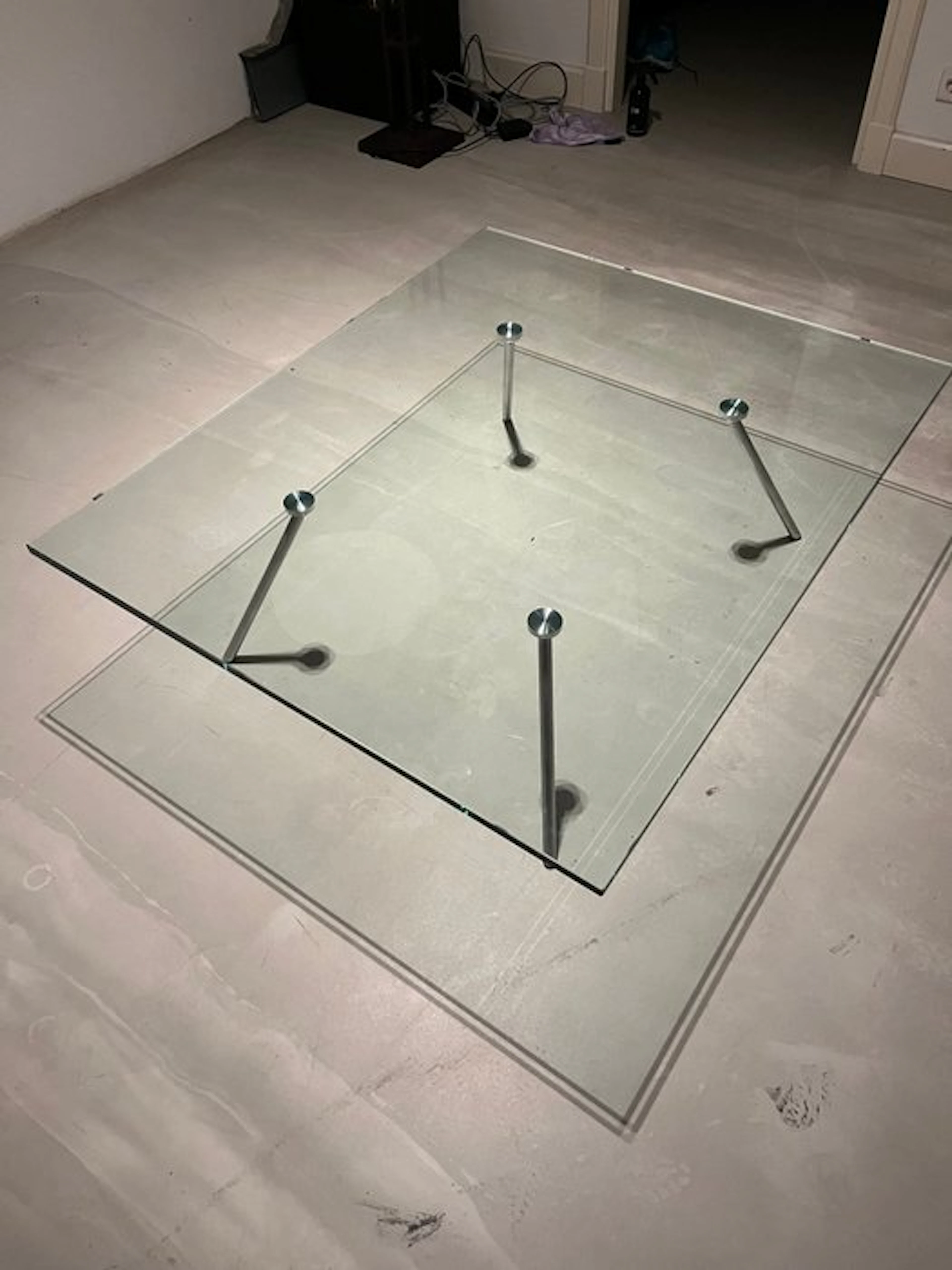 Henk Vos - Coffee table - Glass, Aluminium
