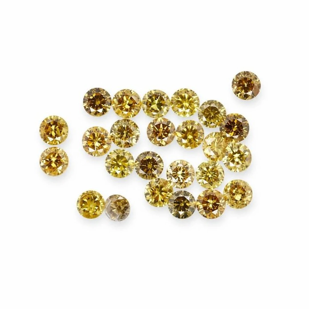 No reserve price - 25 pcs Diamond (Natural coloured) - 0.83 ct - Round - Fancy