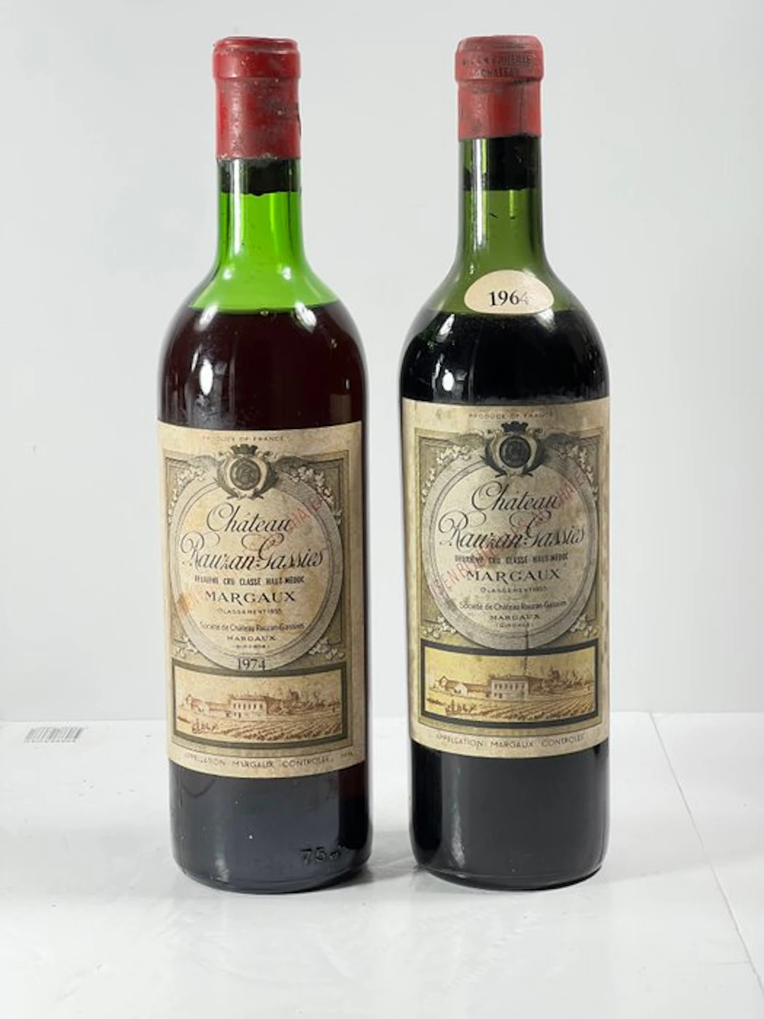 1964 & 1974 Château Rauzan-Gassies - Margaux 2ème Grand...