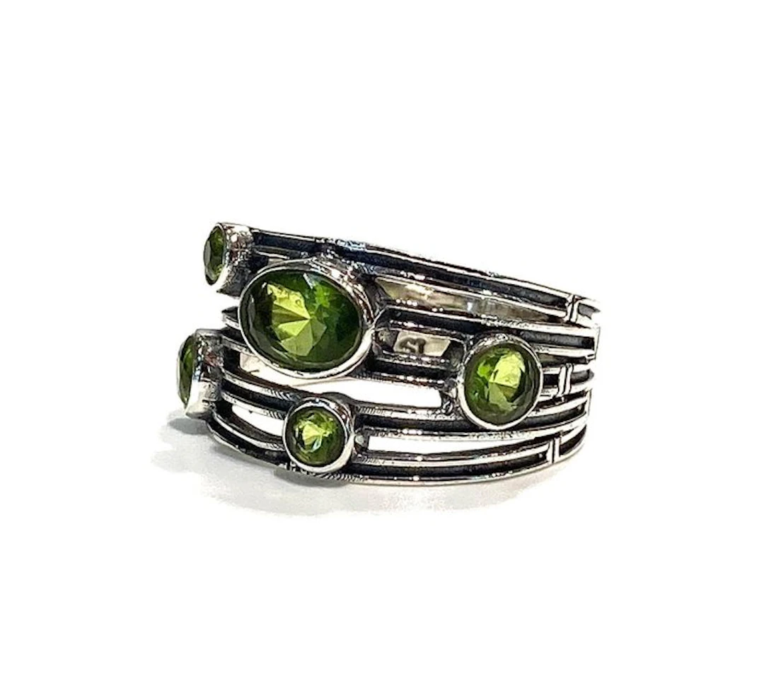 No reserve price - Ale Jewels - Ring Silver Peridot