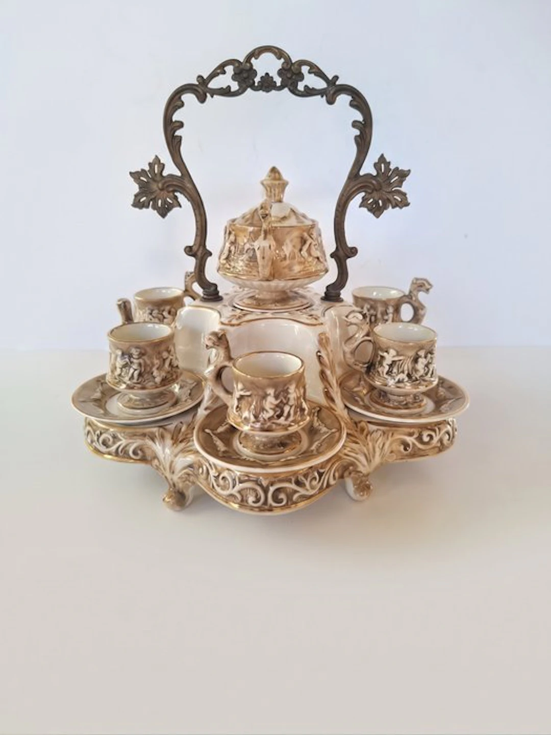 capodimonte - Coffee service (14) - Ceramic, Bronze
