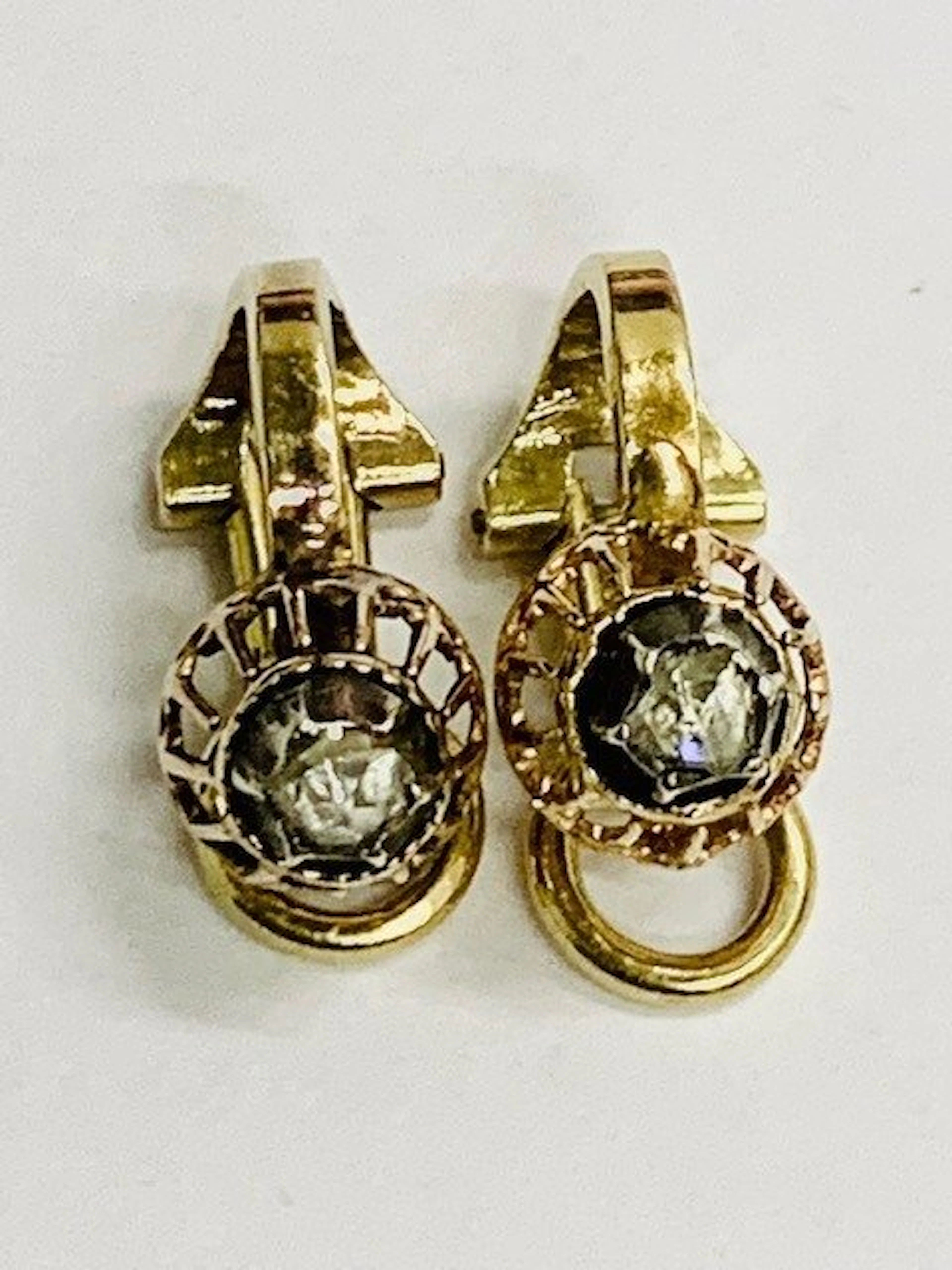 Earrings - 14 kt. Yellow gold, Rose gold - 0.12ct. tw. Diamond (Natural)