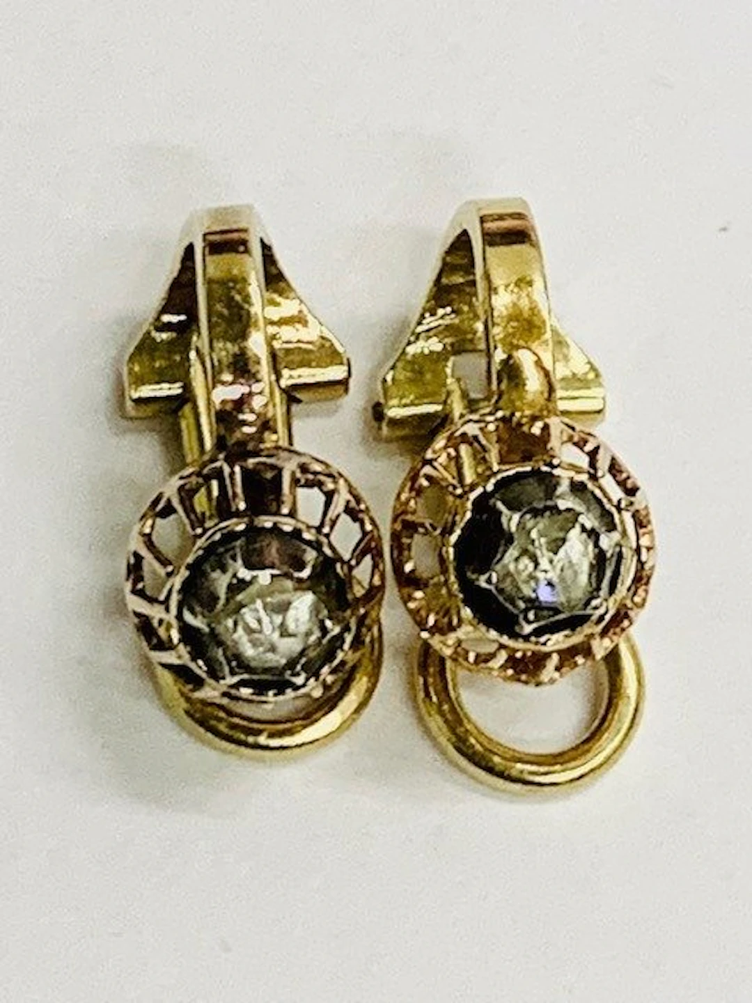 Earrings - 14 kt. Yellow gold, Rose gold - 0.12ct. tw. Diamond (Natural)