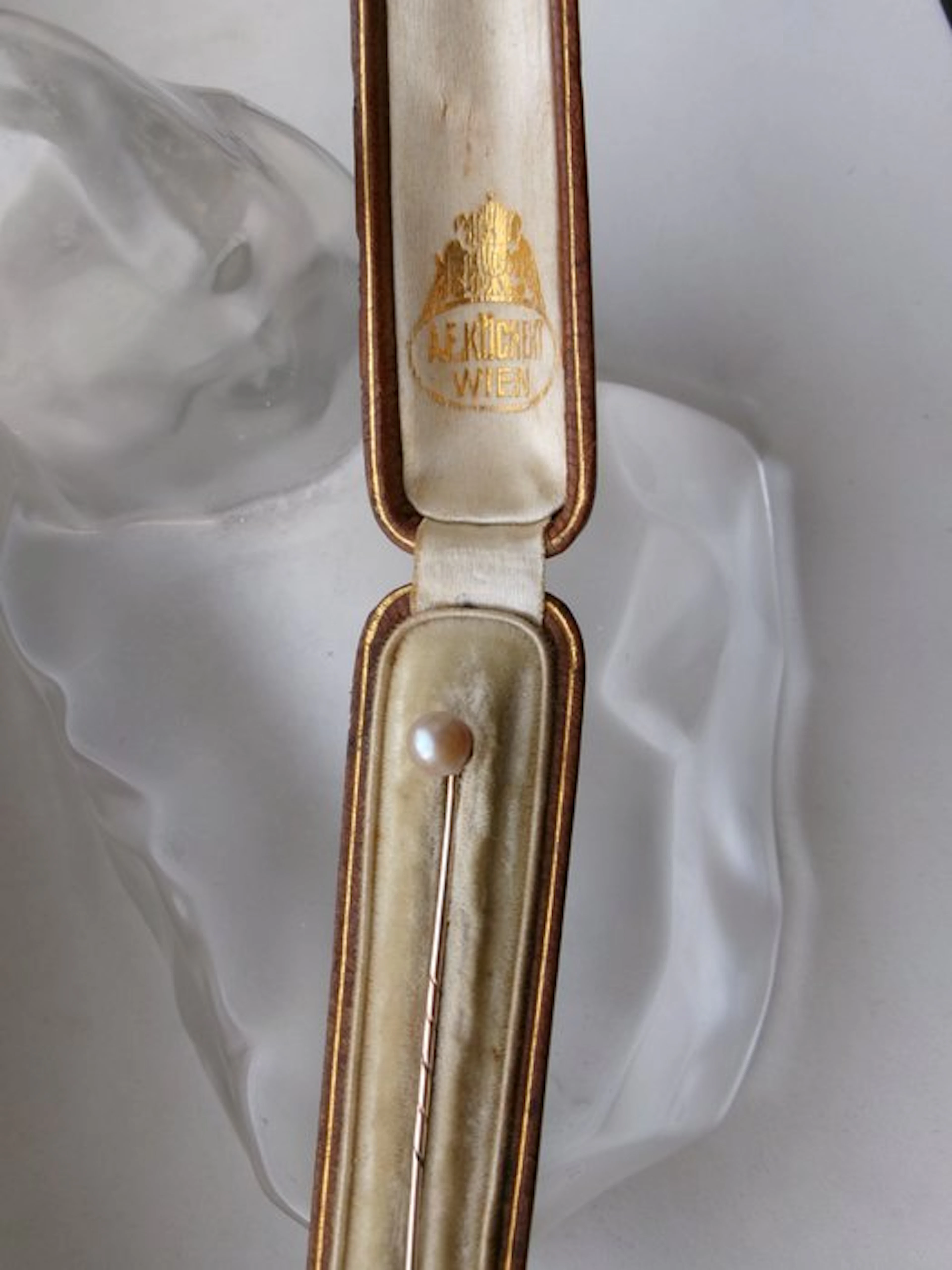 No reserve price - Brooch - 14 kt. Yellow gold, Pearl - Antique Pin
