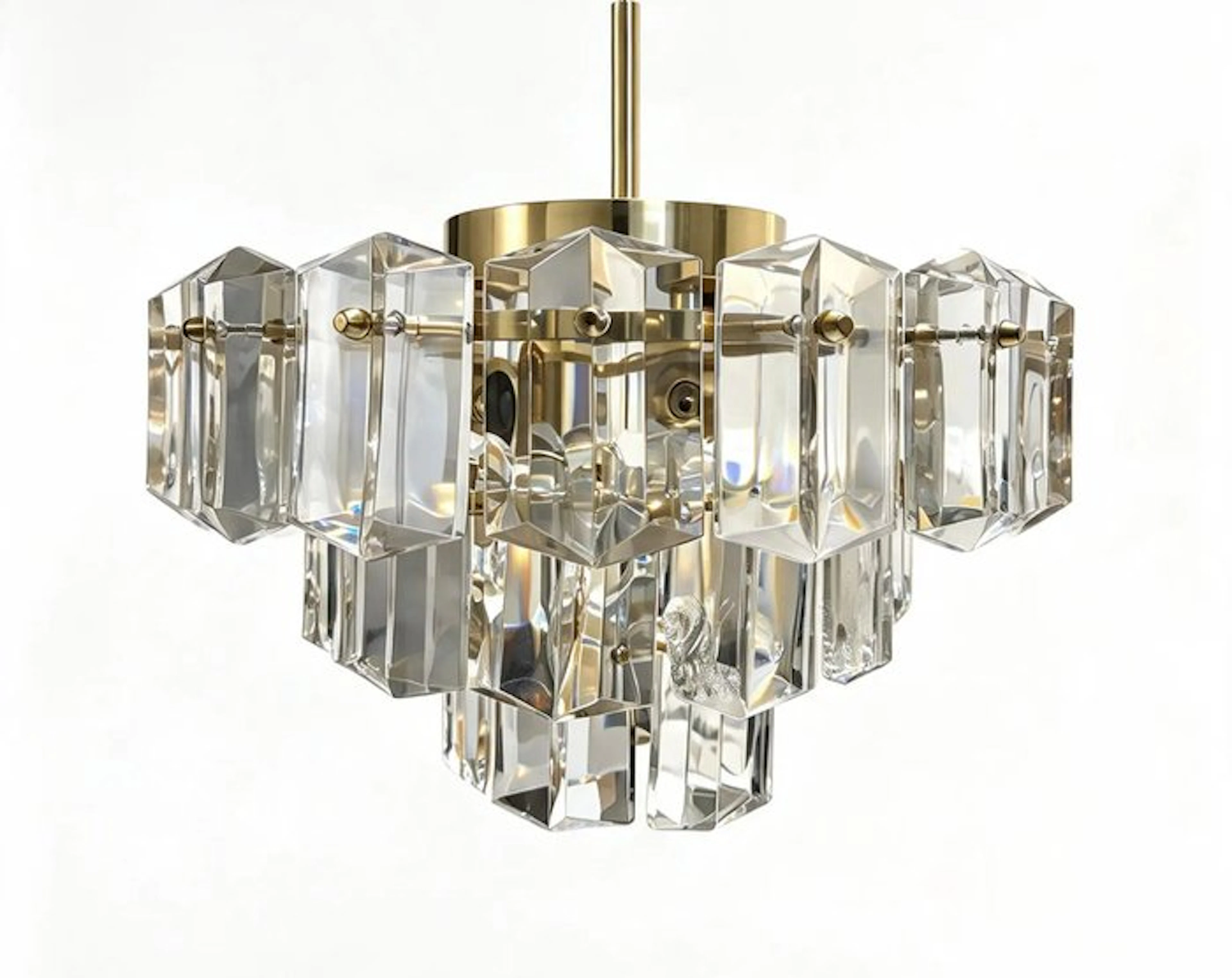 Hanging lamp - Crystal - Vintage three-level lamp.