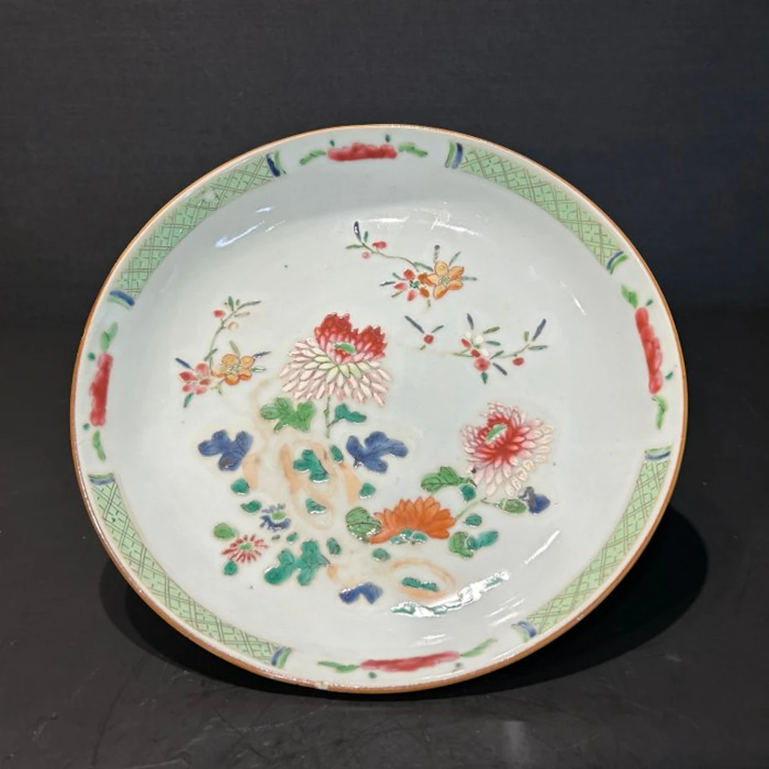 Plate - Porcelain - fam rose yongzheng bord