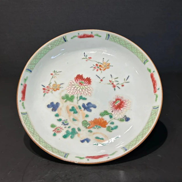 Plate - Porcelain - fam rose yongzheng bord