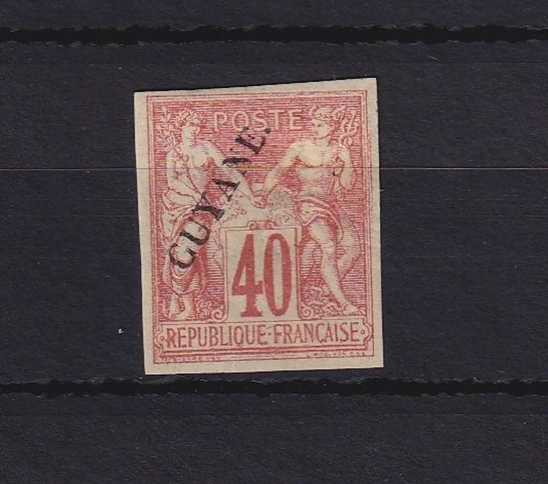 French Guiana 1892 - 40ct rouge orange surchargé - Yvert n°13