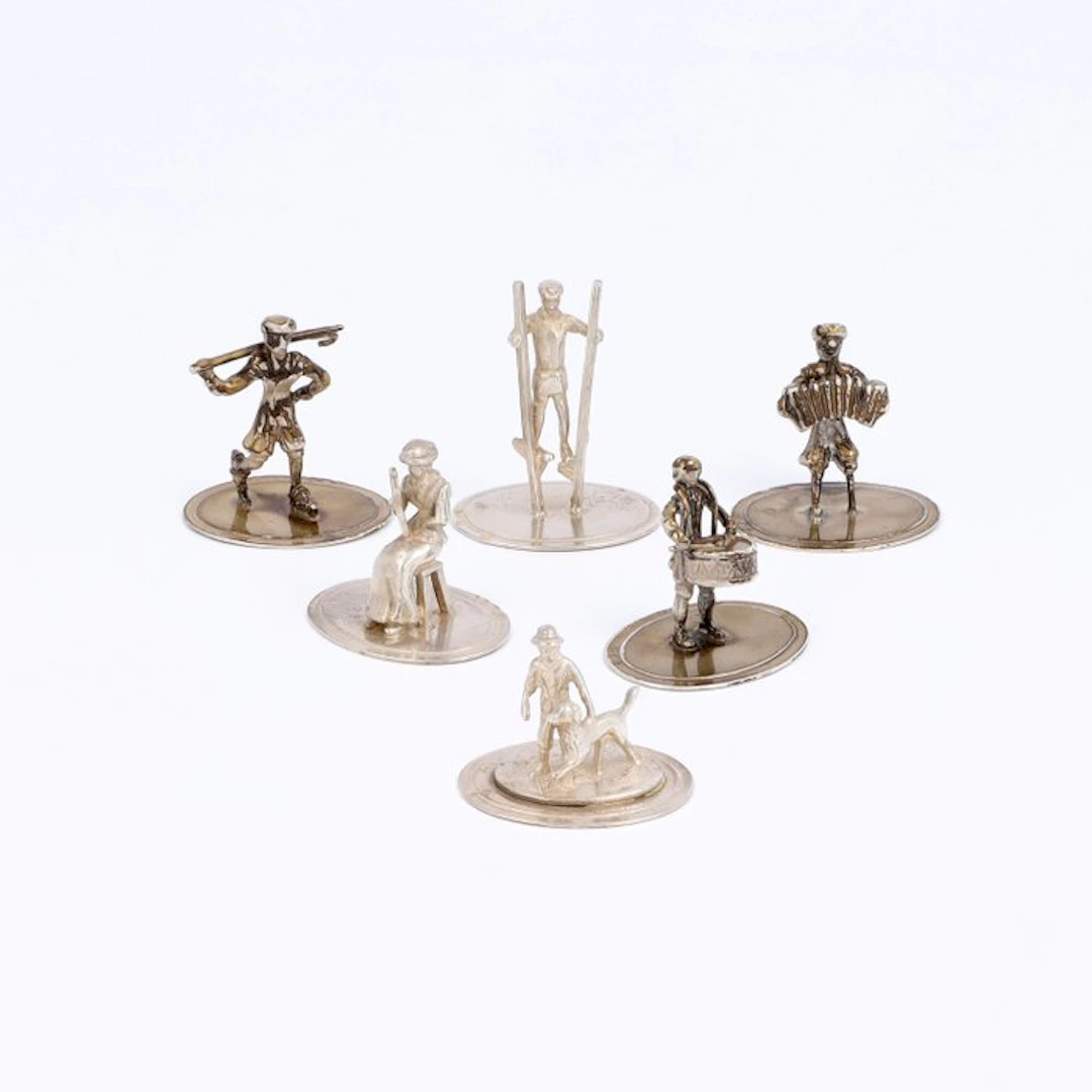 O.a. C.A. Stout - Figuren - Figurine (6) - .835 silver