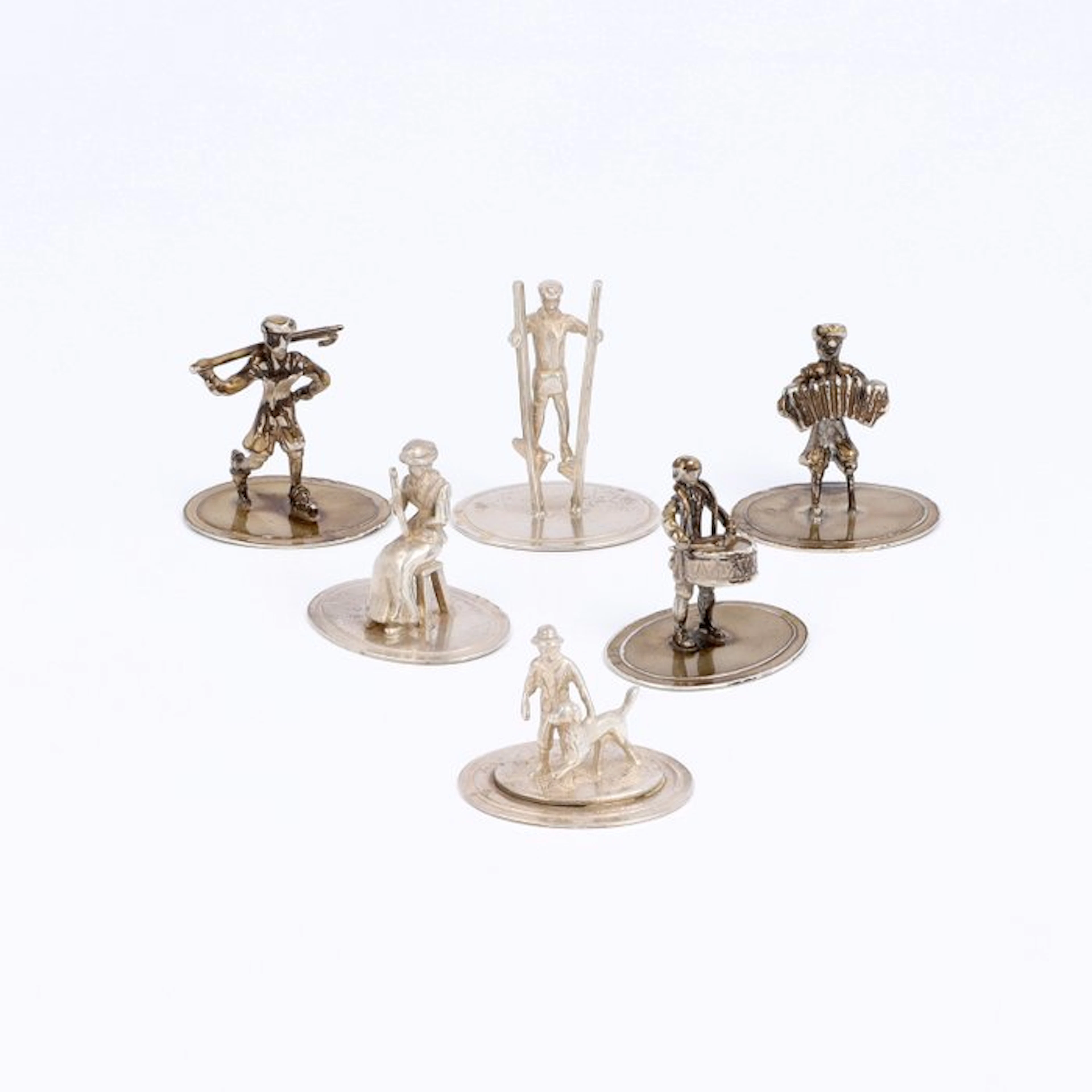 O.a. C.A. Stout - Figuren - Figurine (6) - .835 silver
