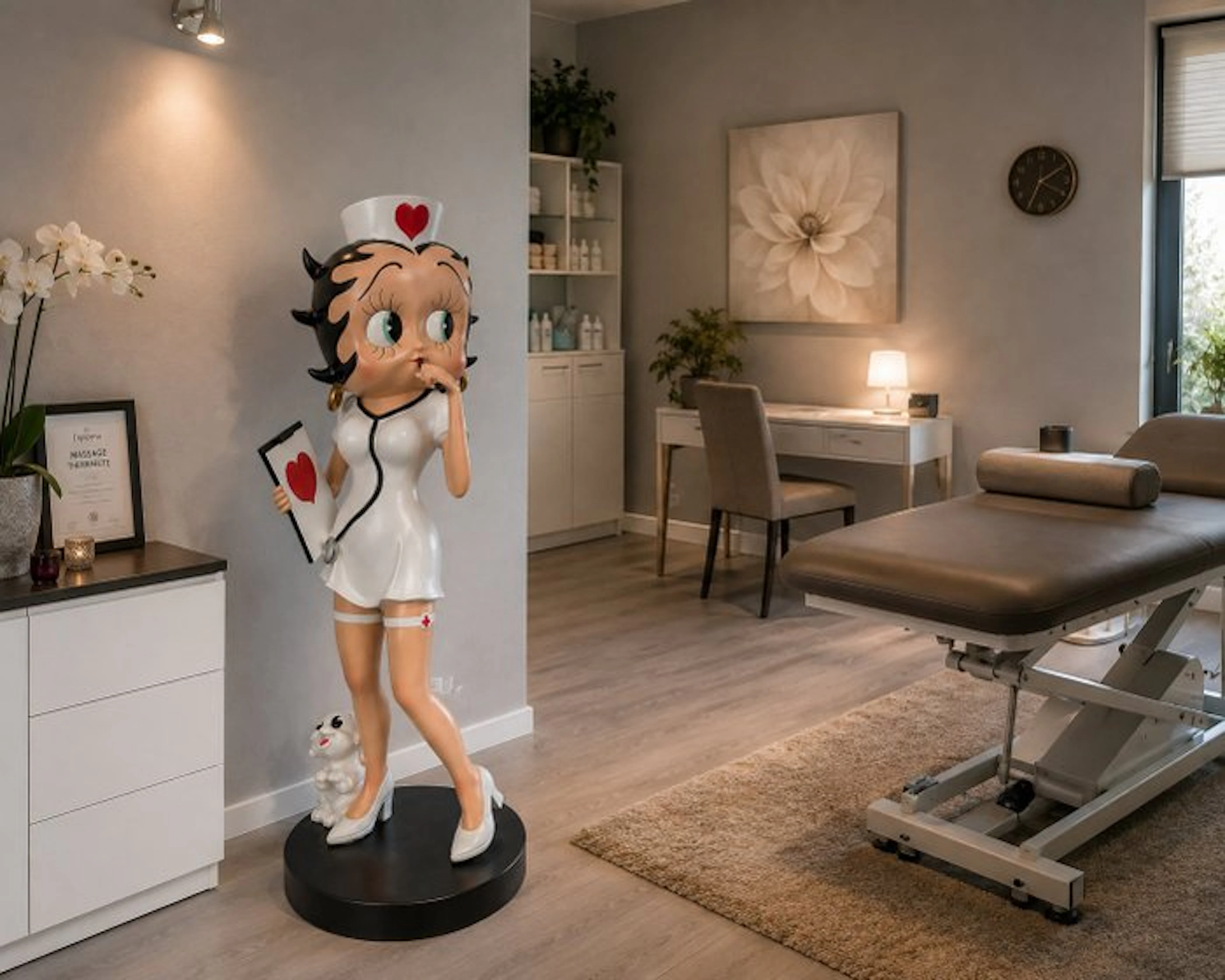 Statue, Betty Boop as a nurse - 98 cm - polyresin