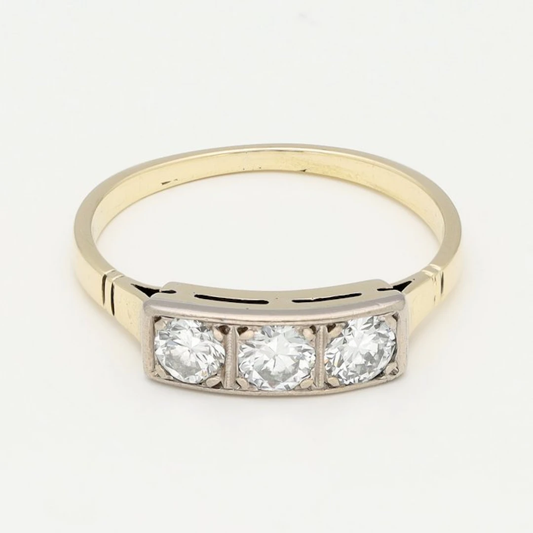 Ring - 14 kt. Yellow gold Diamond (Natural)