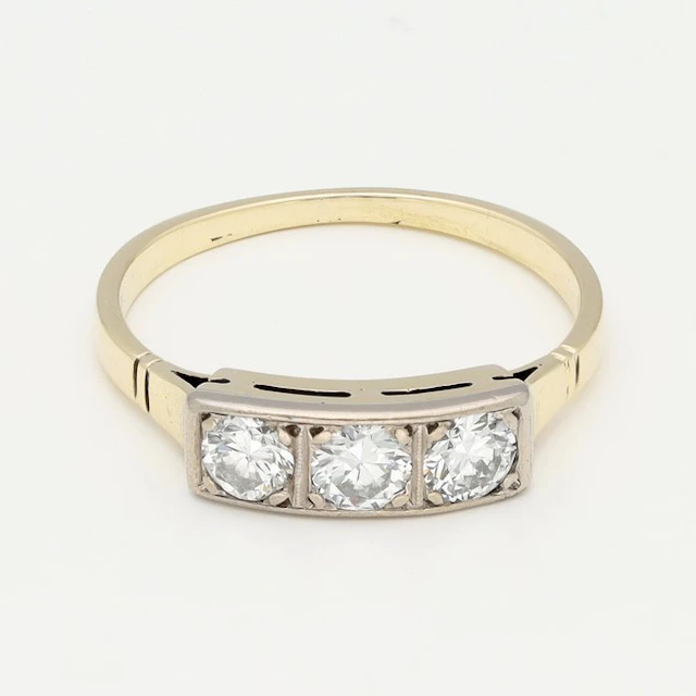 Ring - 14 kt. Yellow gold Diamond (Natural)