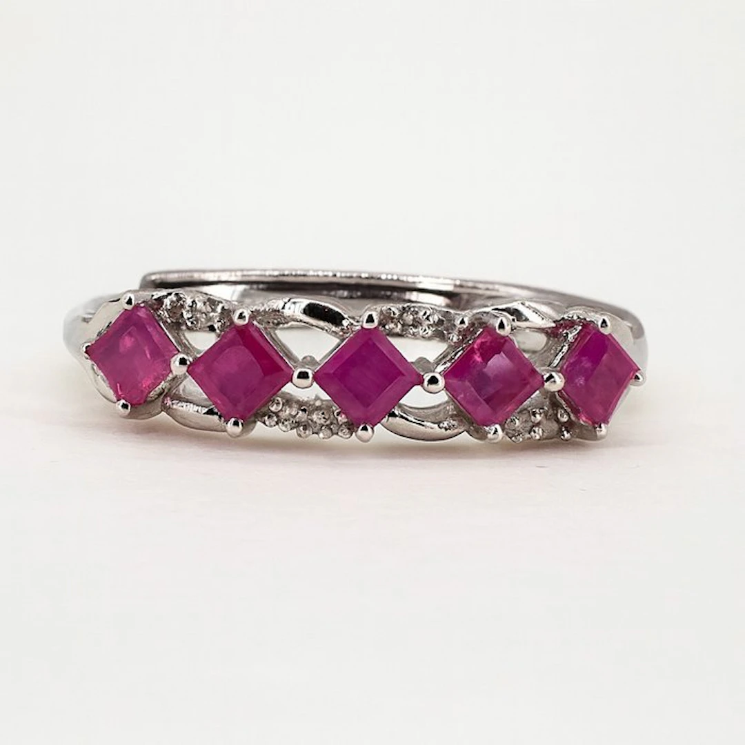 No reserve price - Ring Gold-plated Ruby - Topaz - 18kt Gold Plated