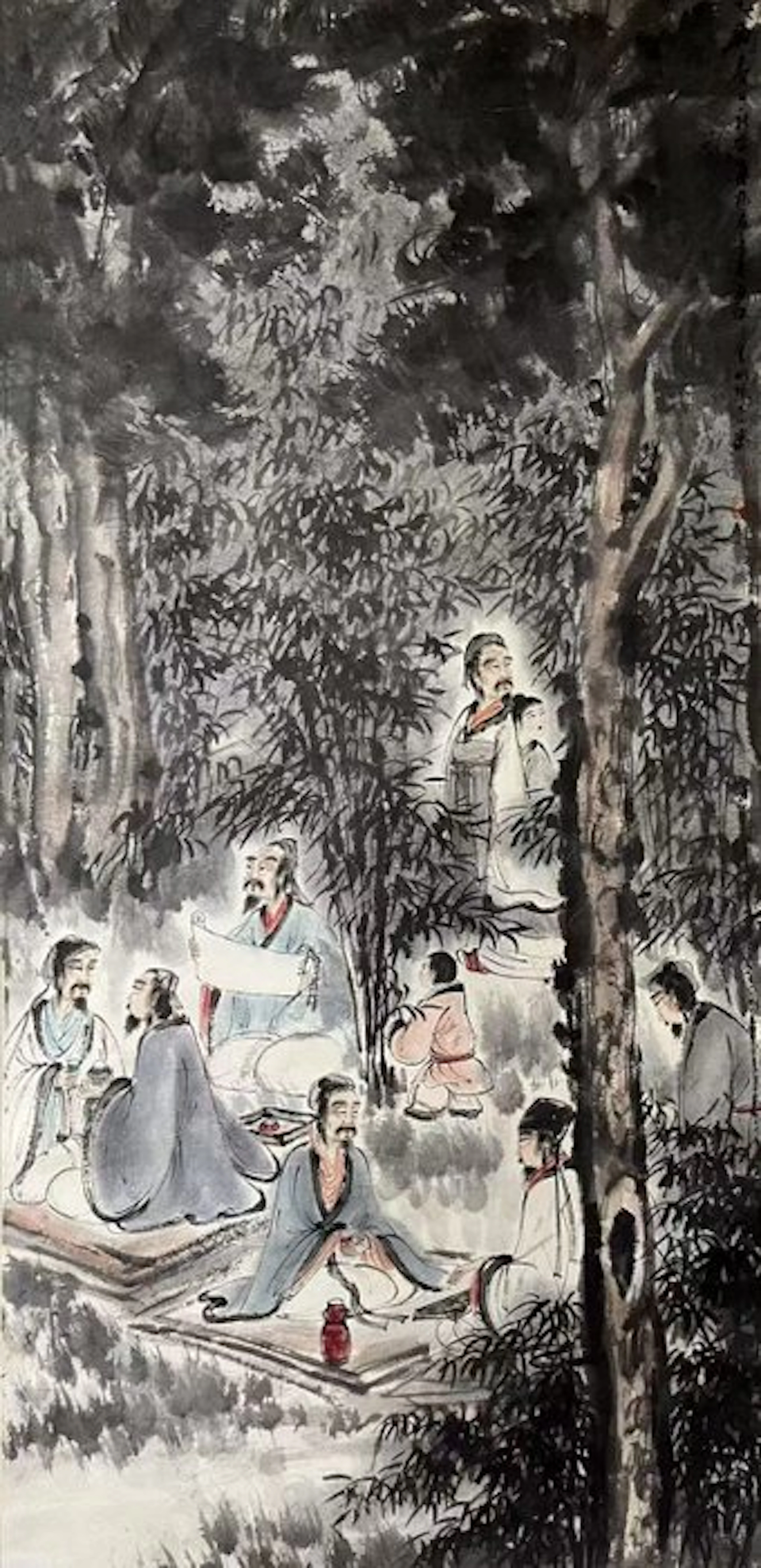 INK AND COLOR ON PAPER PAINTING 'The Seven Sages of the...