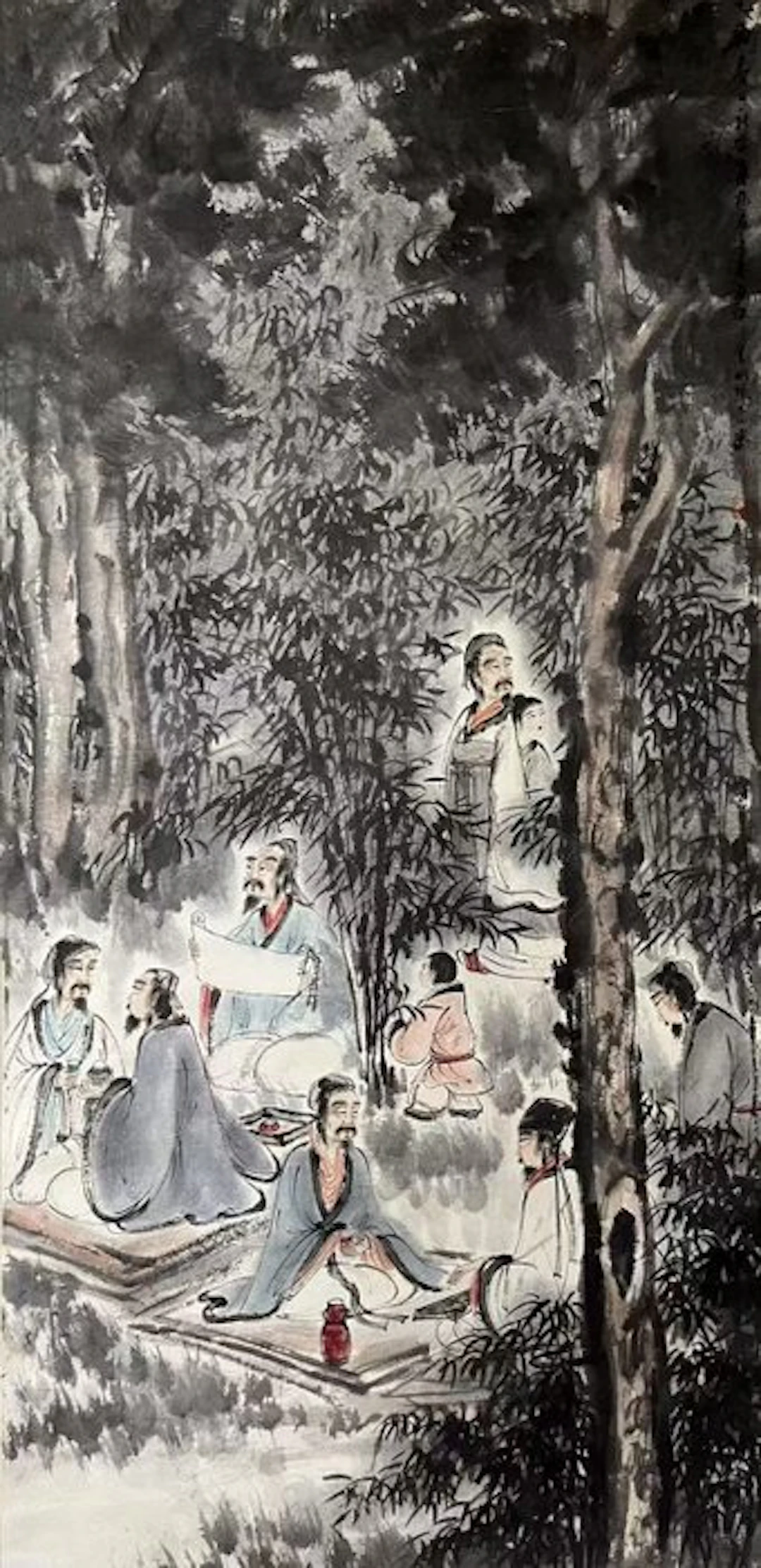 INK AND COLOR ON PAPER PAINTING 'The Seven Sages of the...