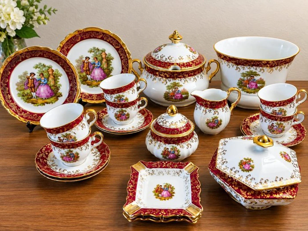 Veritable Porcelain Limoges - Dinner set (22) - Porcelain