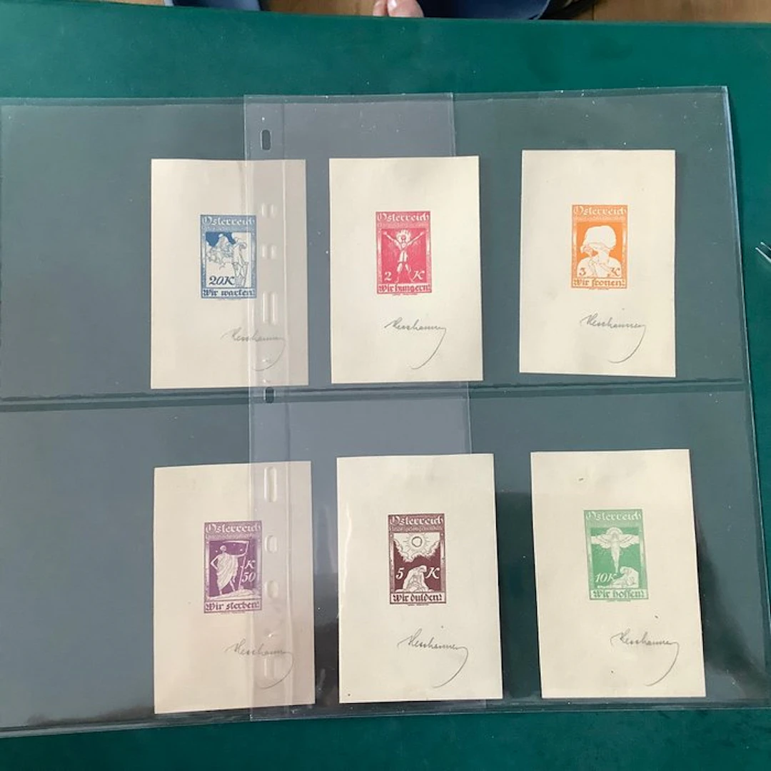 Austria 1920 - 6 proofs for unissued seals for the...