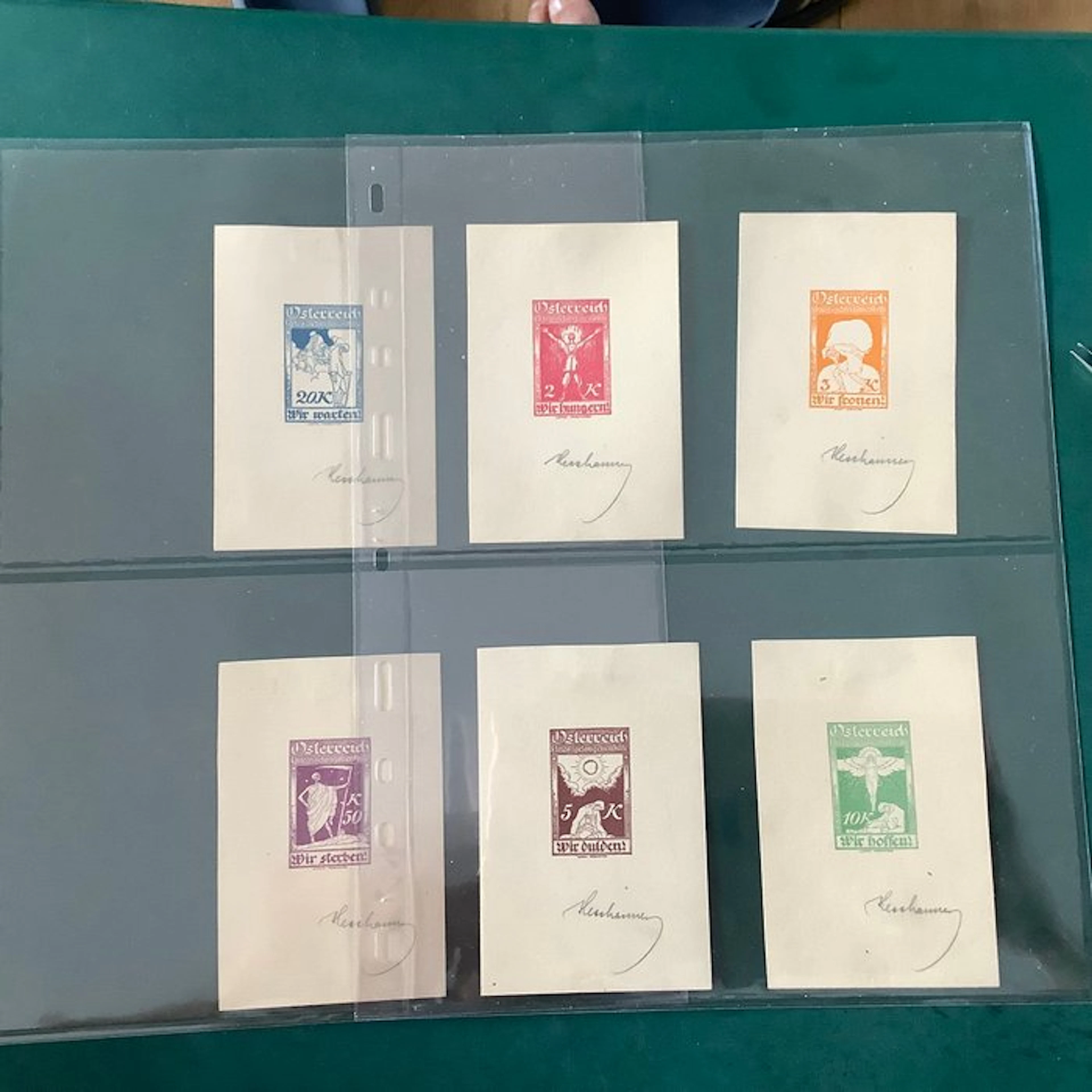 Austria 1920 - 6 proofs for unissued seals for the...