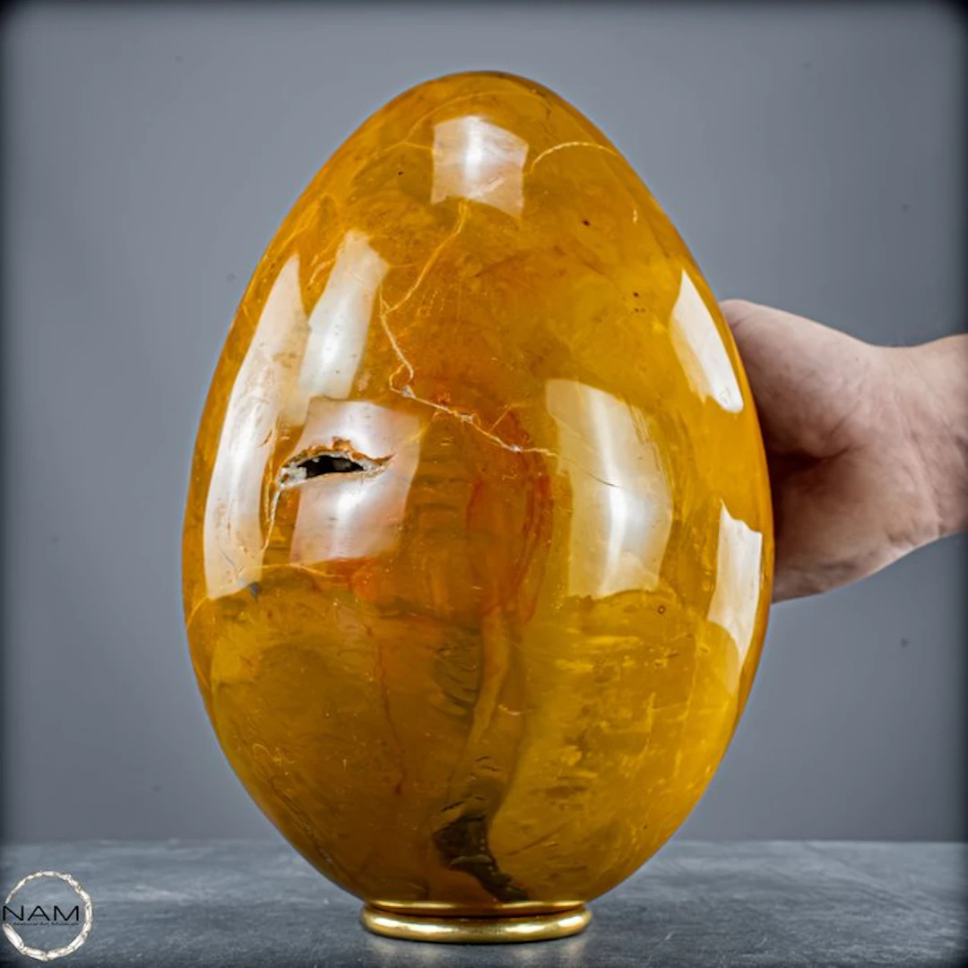 Exclusive Ocean Jasper egg with natural druzy –...
