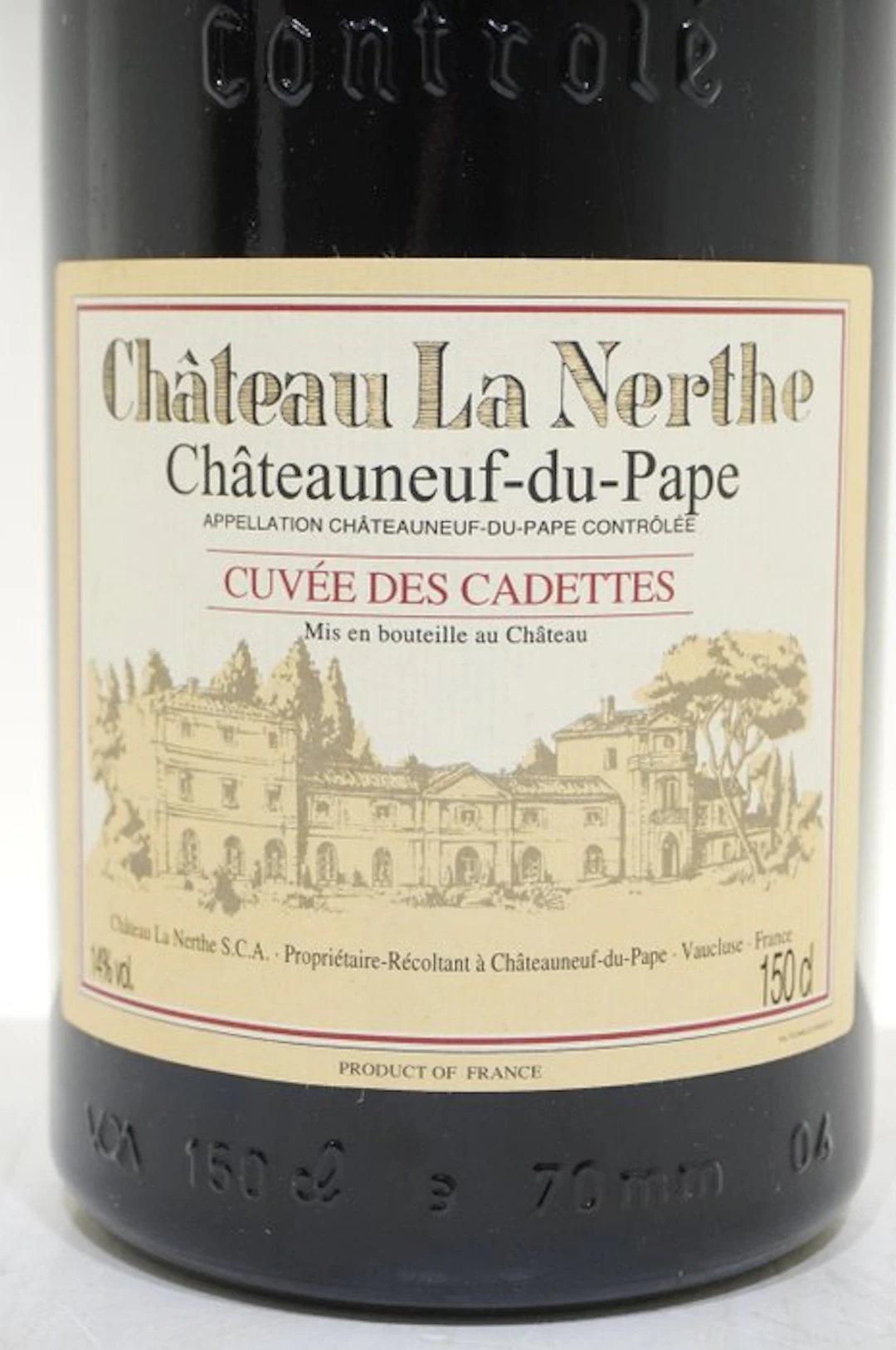 1988 Château La Nerthe - Cuvée des Cadettes...