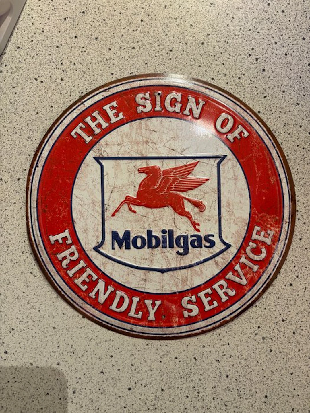 Exxon Mobil Corporation - Mobilgas Friendly Service - Sign - Metal